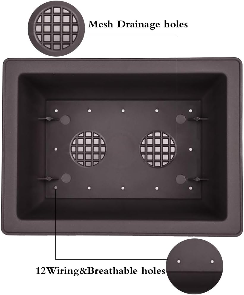 6Pcs/Pack Retro Style Basin Larger Plastic Flower Pot Planters Bonsai Plant Bowl Nursery Pots Plastic Bonsai Training Pots Rectangle Large:8.9" image number 4