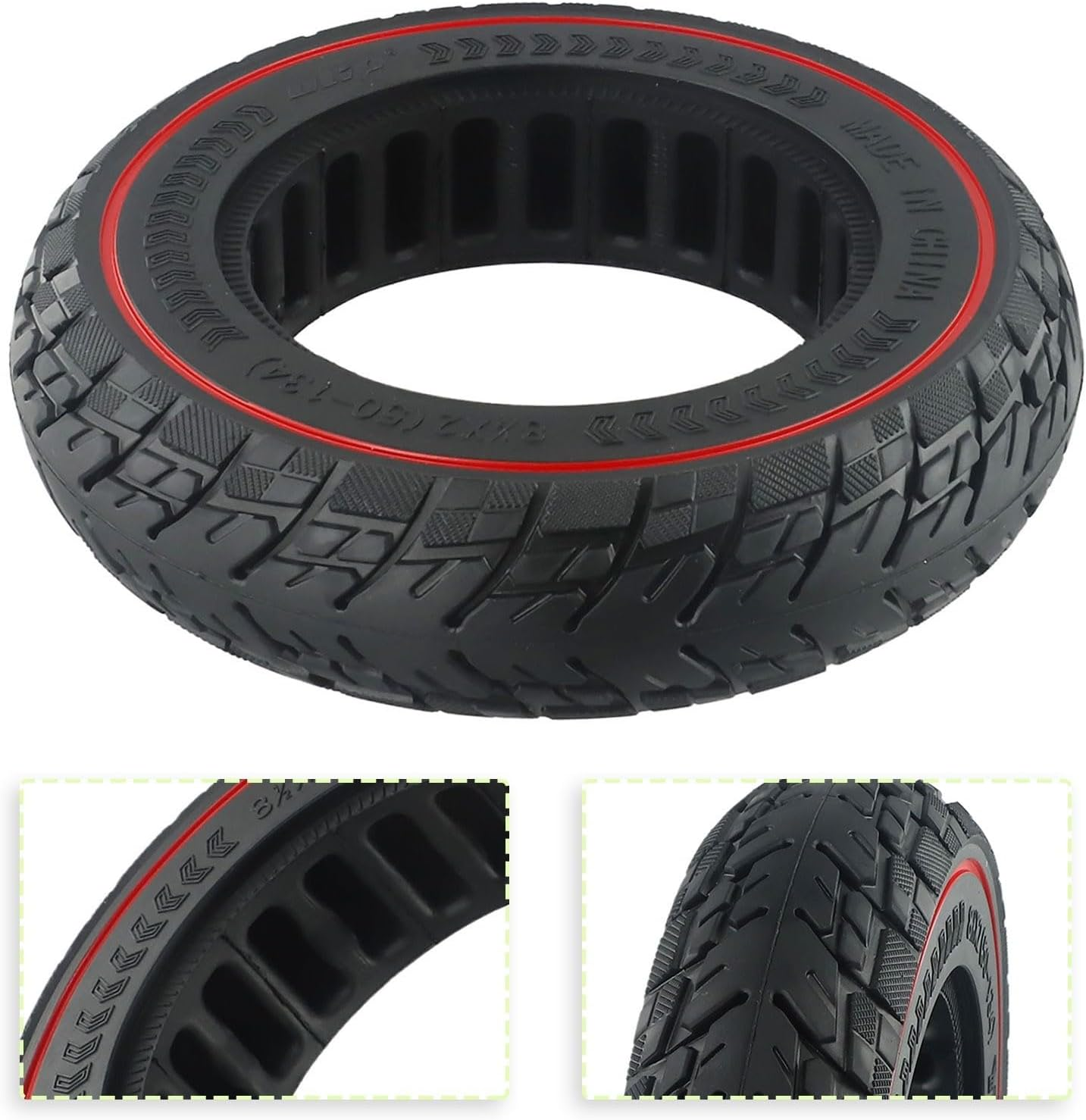 Front and Rear Tyres Replacement Wheels Tyre 8.5 Inch 8 1/2 X 2 (50-134) Solid Tyres for VSET 9 & 9+/ 9 Electric Scooter Rubber Black Puncture Proof Solid Rubber Tyres Electric Scooter image number 1