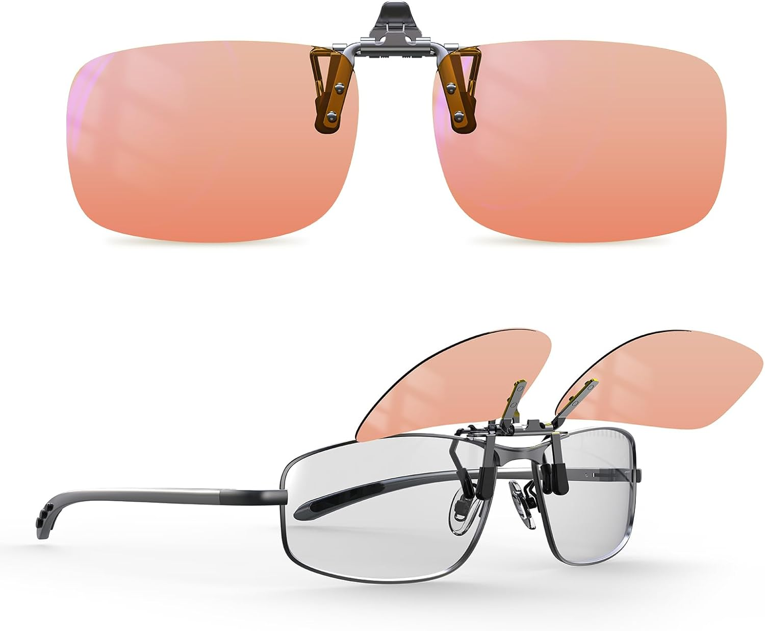 Goiteia Fl-Rose Migraine Clip on Glasses, Light Sensitivity Glasses for Fluorescent LED Glare/Photophobia