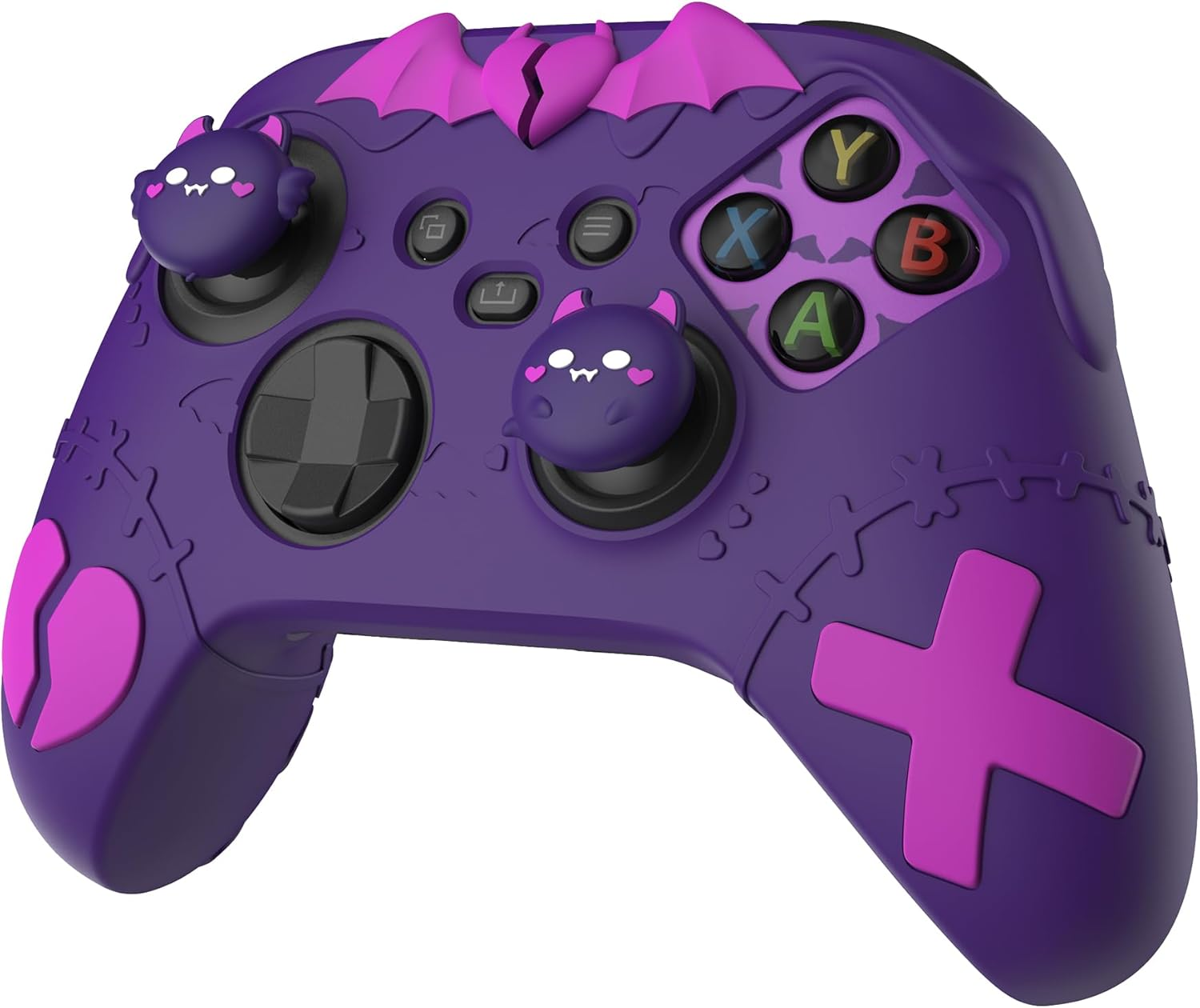 Playvital Gothic Imp Series Cute Silicone Skin for Xbox Series X & S Controller, Anti-Slip Grip Silicone Cover, Protective Silicone Case for Xbox Core Controller with Thumb Grips, Purple