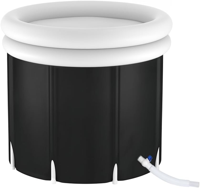 Weisshorn Ice Bath Tub, 300L 70 X 80Cm Inflatable Bathtub Cold Plunge Portable Bathtubs Folding Foldable Ices Tubs for Athletes Adult, 3-Layer Insulation with Protective Cover and 6 Support Legs Black image number 4