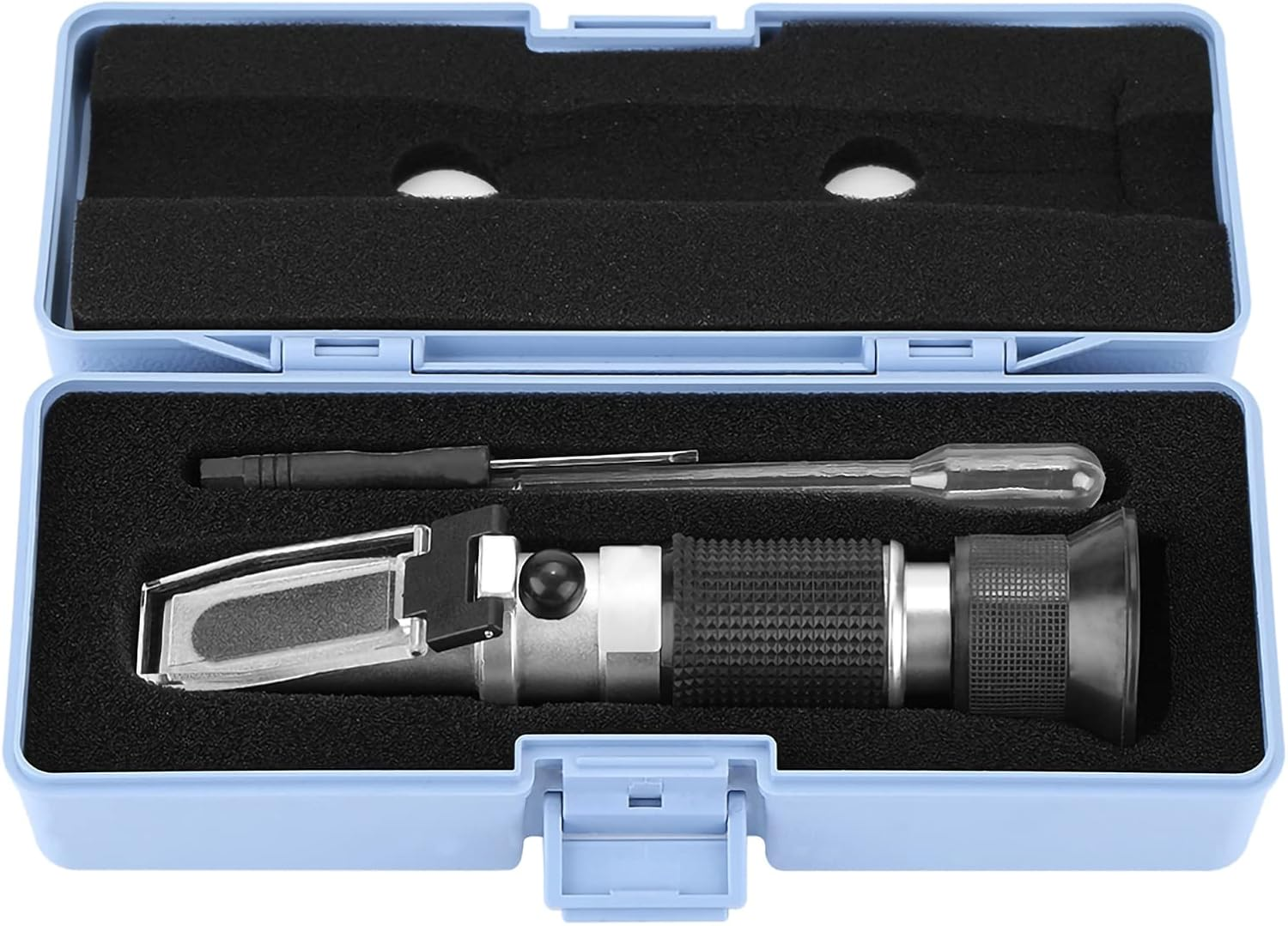 Portable Honey Refractometer Mini Honey Brix Tester Measures Sugar Water Baume Content 58-90% 10-33% 38-43Obe with Temperature Compensation for Syrup Molasses Vegetable image number 1