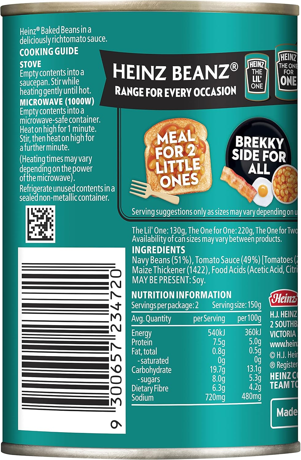 Heinz Beanz Baked Beans English Recipe Can 300G image number 1
