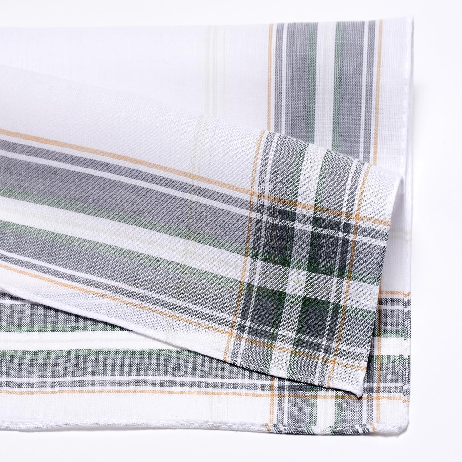 Merrysquare 9 Handkerchiefs for Men - 100% Cotton - White and Grey - 36 X 36 Cm - Model Lukas, 36 X 36 Cm image number 2