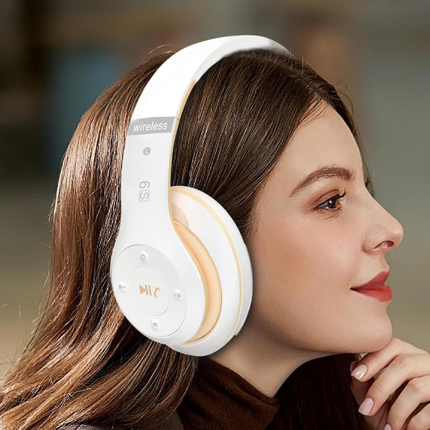 Rronnoy over Ear Headphones - Wireless Noise Cancelling - over Ear Wireless Headsets - Long Playtime for Home, Office, School, Vacation, Study, Work, Fitness, Conference, Sports