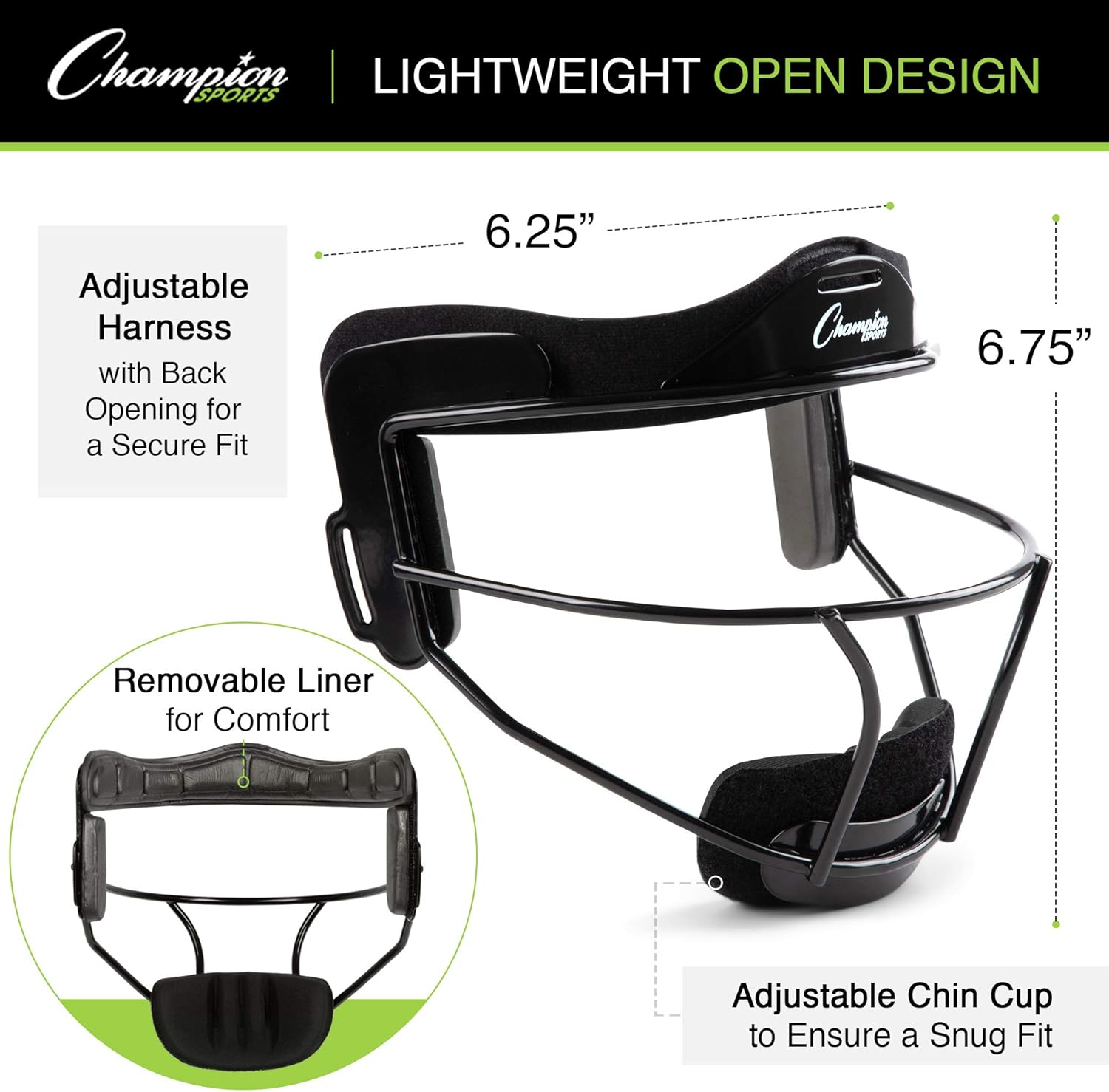Champion Sports Steel Softball Face Mask image number 3
