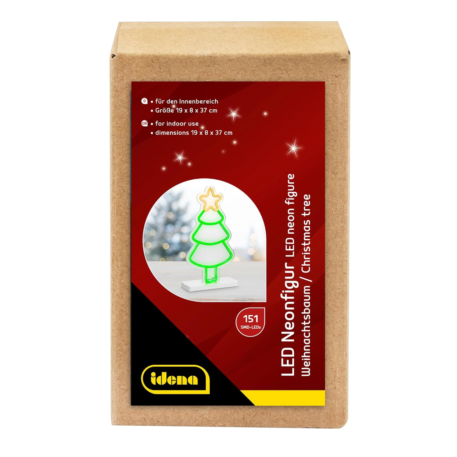 Idena 31896 LED Neon Christmas Tree Figurine, Approx. 18 X 8 X 37 Cm, Neon Sign with 151 SMD Leds, Indoor Christmas Decoration, with Power Supply and 3 M Power Cable image number 2