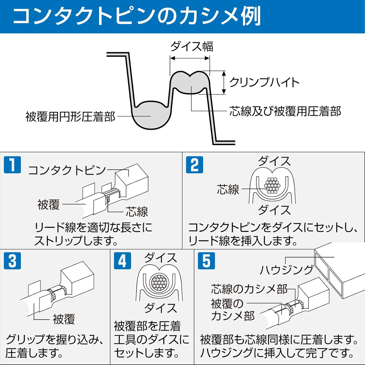 Hozan P-707 Crimping Tool (For Open Barrel Contacts) Crimping Pliers, 15 Types of Large and Small Dice, Compatible with a Wide Range of Terminals image number 5