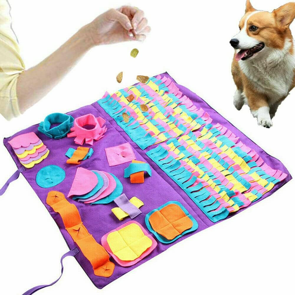 Tootoo Dog Snuffle Mat for Nose Work Training &ndash; 90X90Cm Pet Foraging Feeding Mat Toy | Interactive Puzzle Blanket for Dogs | Anti-Slip Slow Feeding Pad for Stress Relief & Mental Stimulation