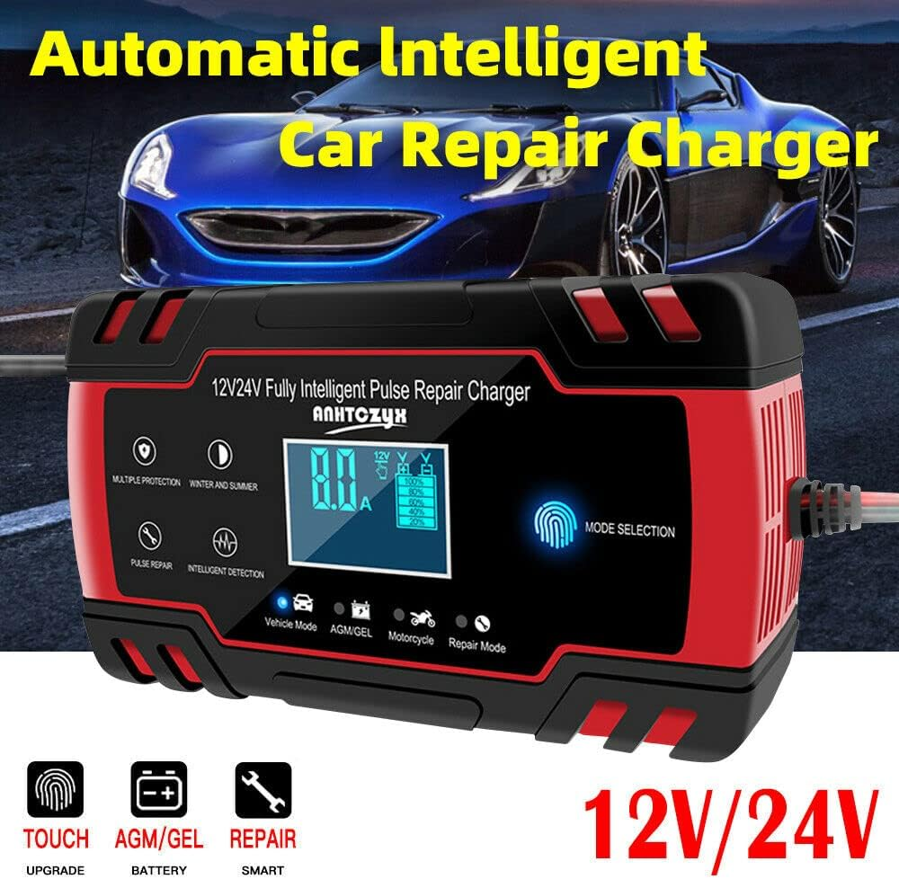 12V/24V 8A Smart Car Battery Charger LCD Automatic Repair 4WD Boat Caravan Truck image number 5
