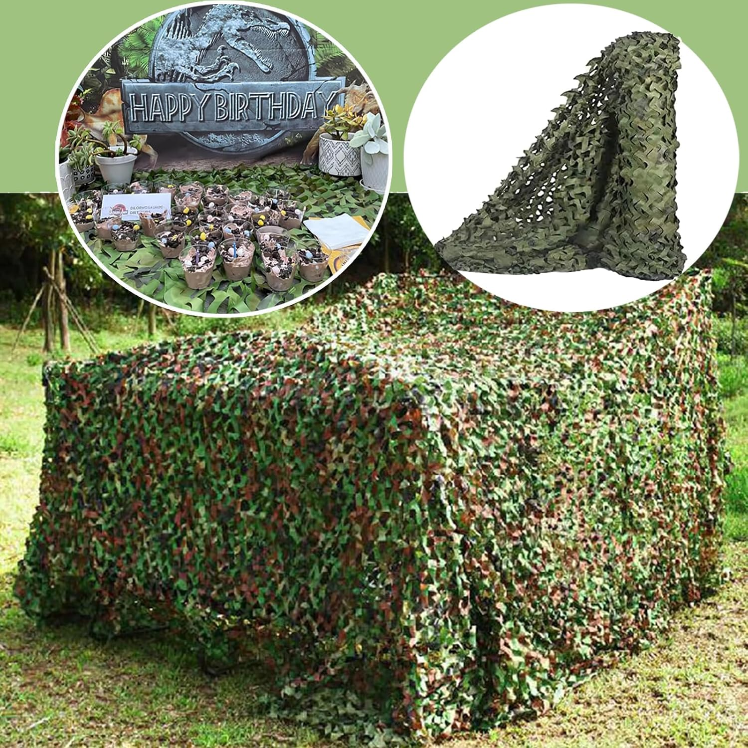 Camo Netting Camouflage Netting 1.5X4M,Bulk Roll Mesh Netting Camouflage Net for Hunting Decoration Sunshade,Farm Factory Shelter Car Concealment (1.5X4M) image number 3