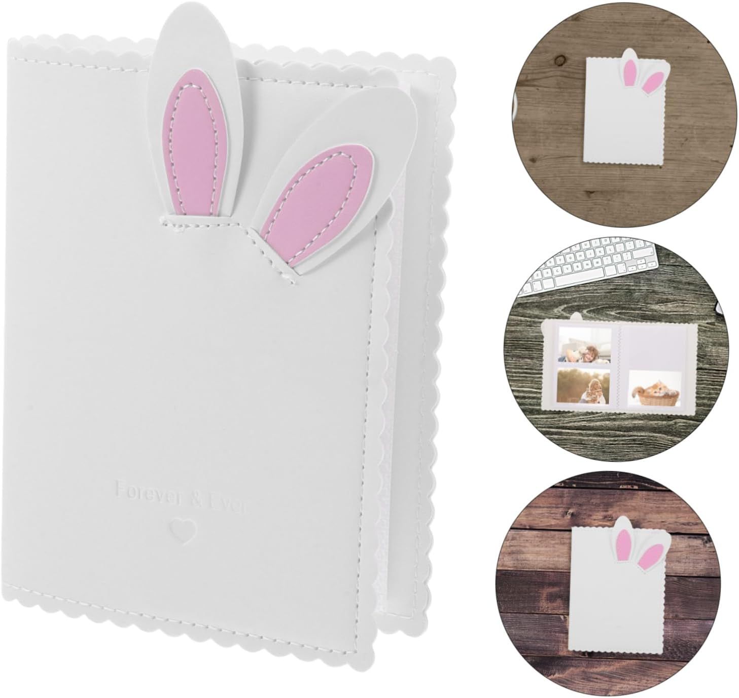 Toyvian Adorable Bunny Mini Photo Album Soft Keepsake for Photos Small for Travel and Family Memories for Storing Cards and Pictures image number 1