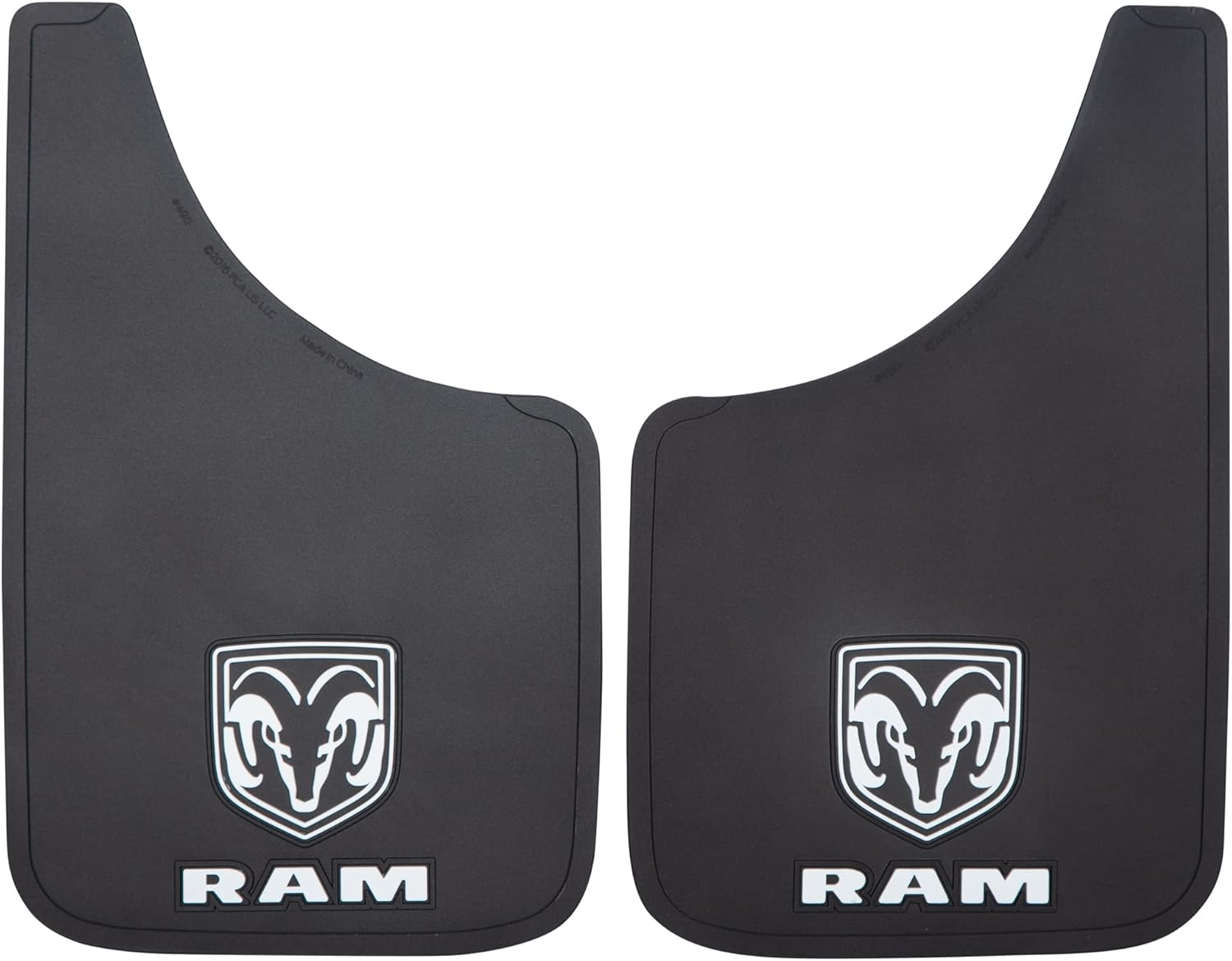 Plasticolor 000490R01 RAM White Logo Easy Fit 9"X15" Mud Guard - Left and Right Set