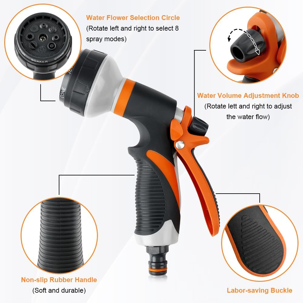 Garden Hose Nozzle Water Gun Hose Nozzle Garden Sprayer Hose Pressure Nozzle Plant Sprinkler Heavy Duty Water Spray Nozzle Hose Nozzle Heavy Duty Pistolet Arrosage Water Sprayer Water Hose Nozzle image number 4