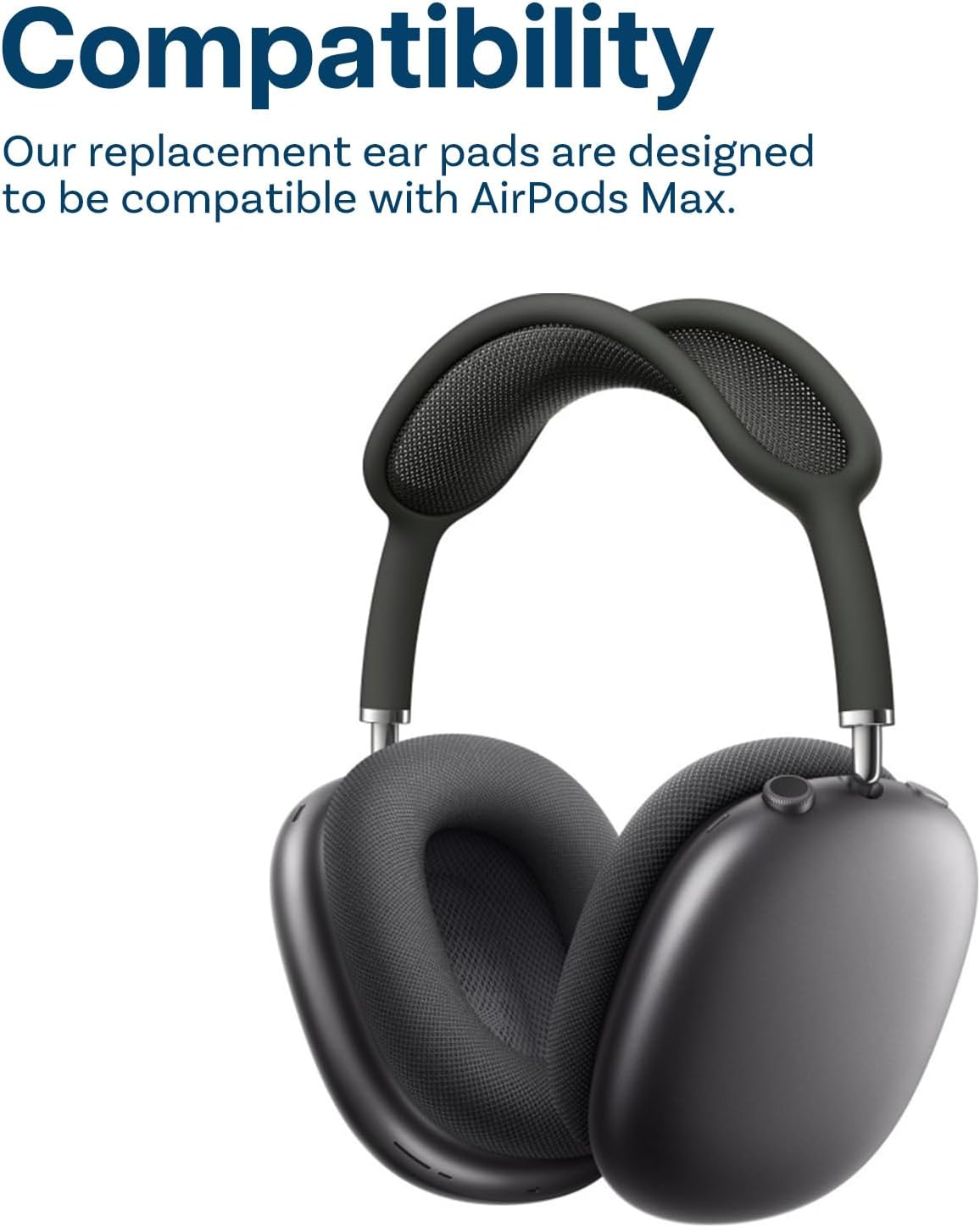 Ear Pads Replacement for Airpods Max Headphone by MMOBIEL - Mesh Fabric Ear Pad Cushions - Noise Isolation Earpads Replacement &ndash; Space Grey image number 3