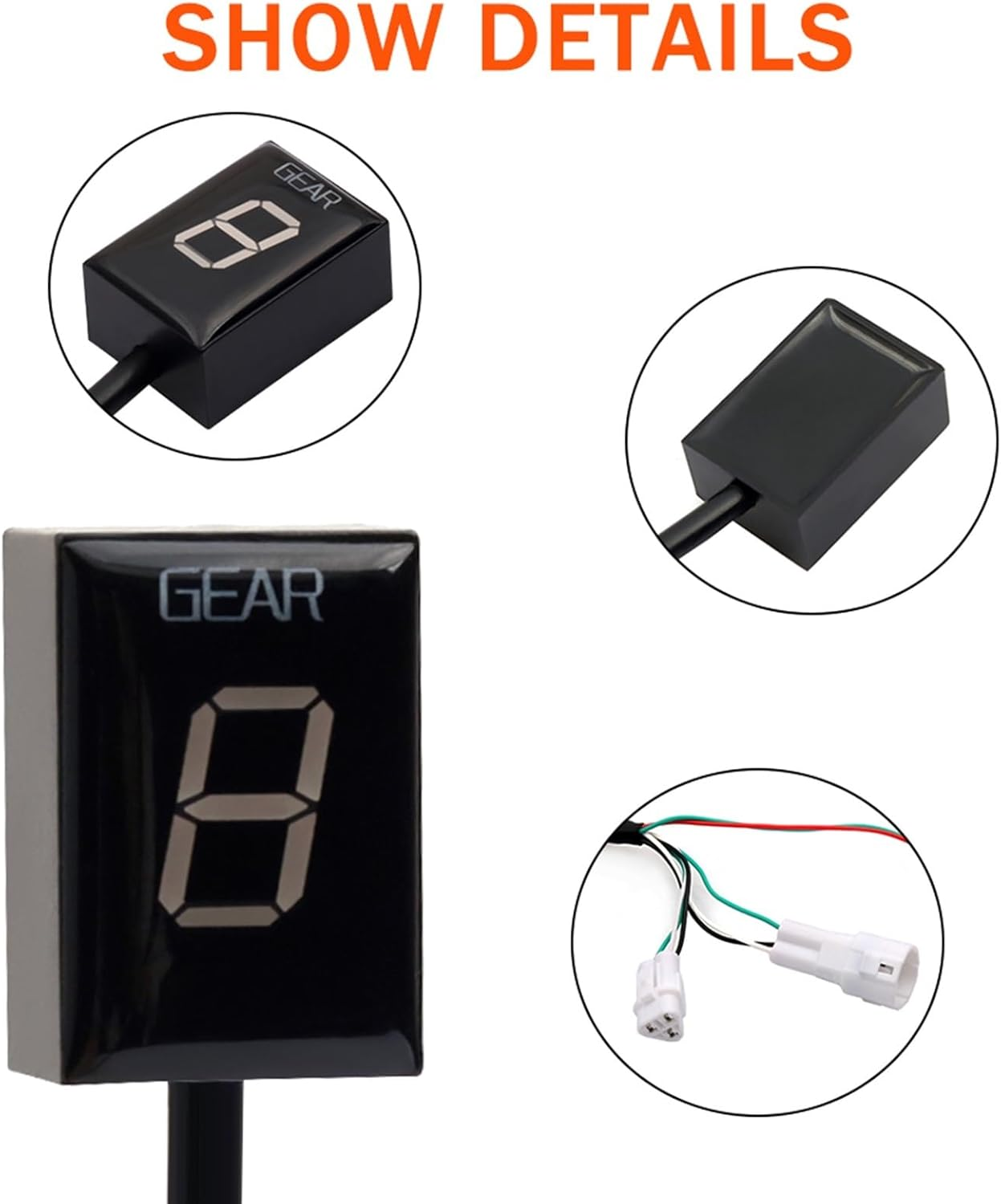 LUMIXE Gear Indicators, for Yamaha, for Wr450R WR450X WR 450R 450X 2008, Motorcycle Special Accessories Gear Display Indicator 1-6 Gear Speed Meter (Size : Red) image number 1