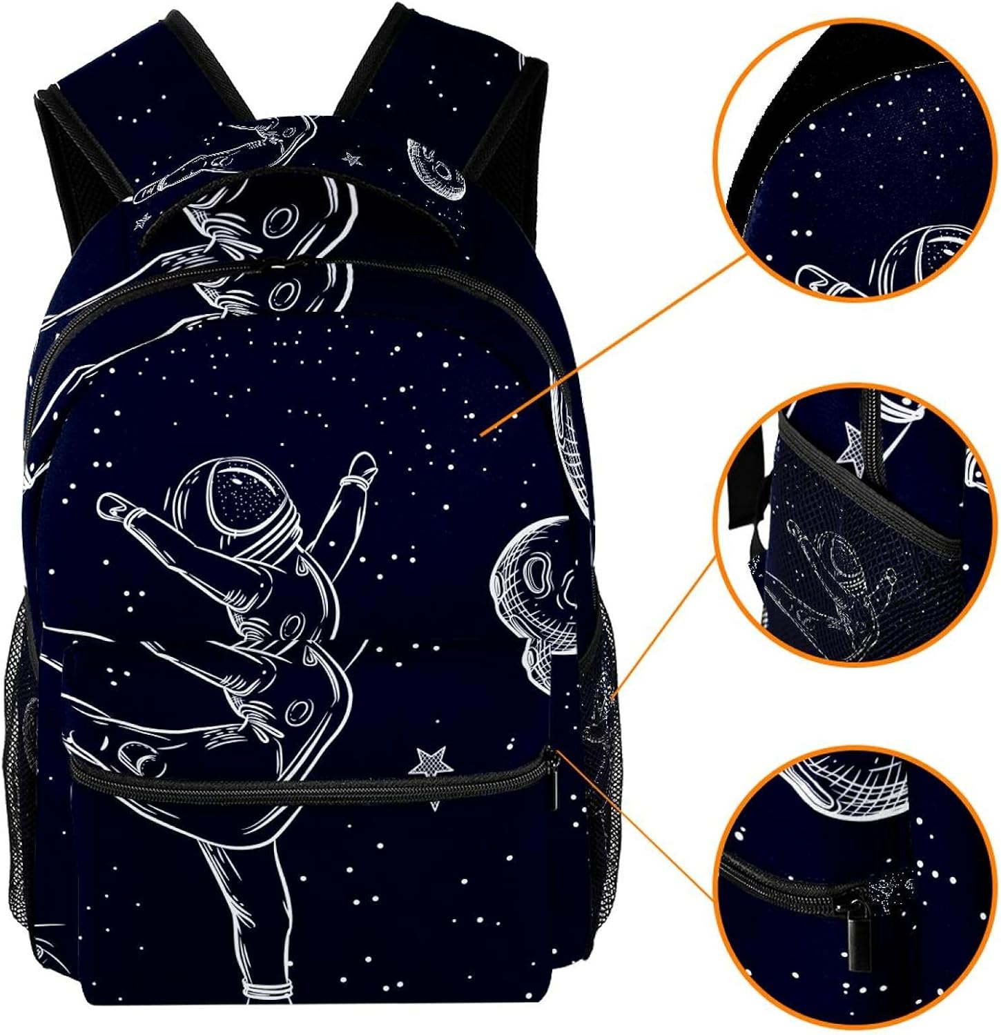 Cosmic Astronaut in a Ballet Pose Backpack Students Shoulder Bags Travel Bag College School Tote Backpacks image number 4