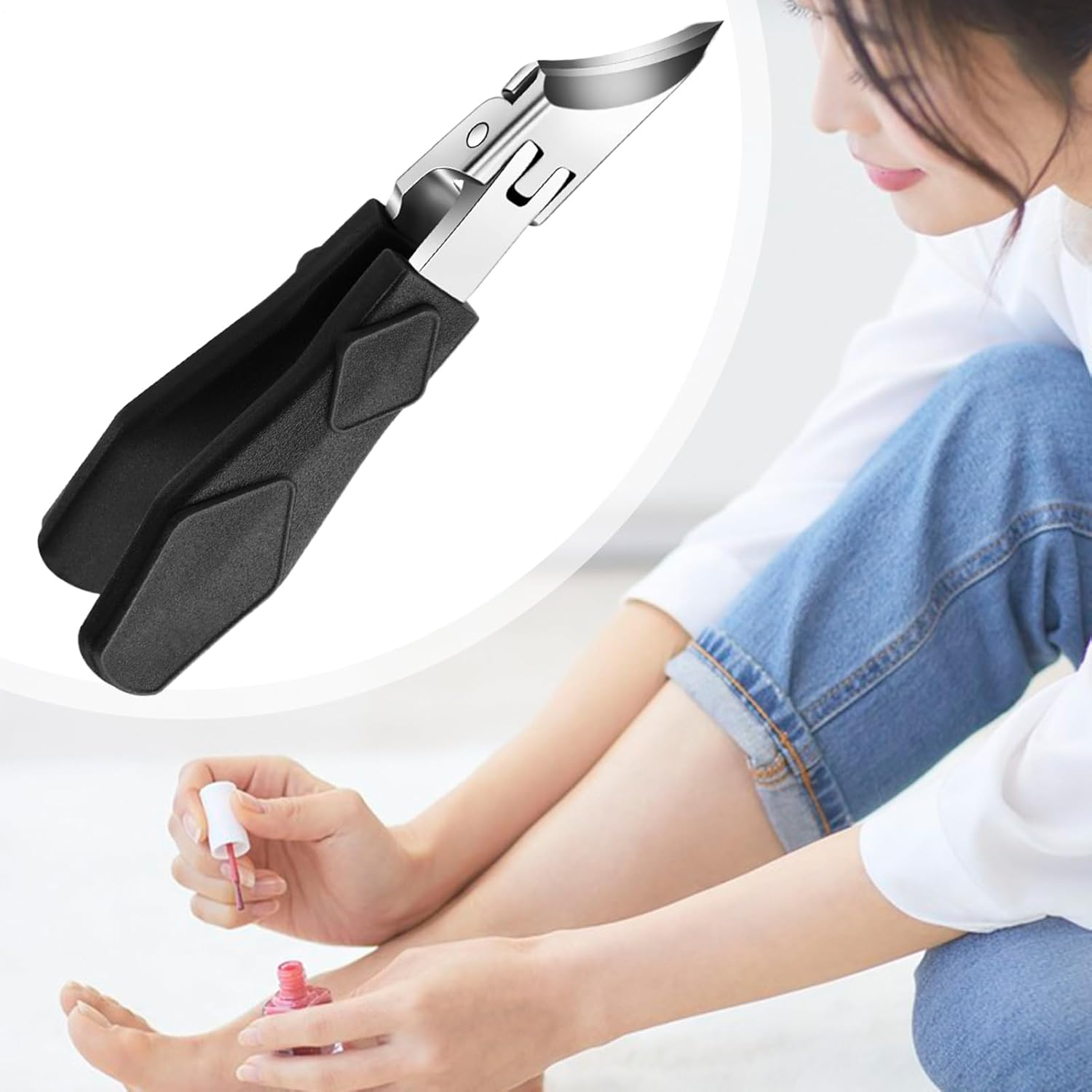 Slanted Nail Clippers | Heavy Duty Anti-Splash Curved Nail Clippers,Cuticle Nippers for Elderly Household Women Kids Travel Salon Seniors Adults - Green image number 3