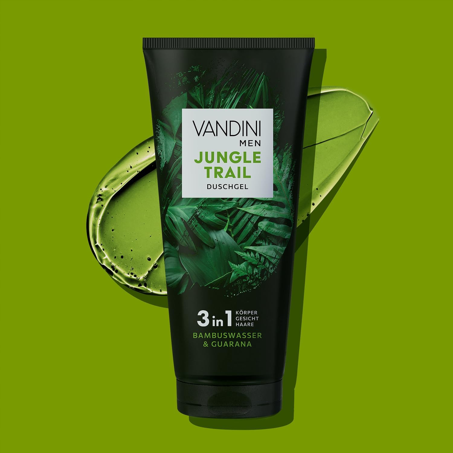 VANDINI MEN JUNGLE TRAIL 3-In-1 Shower Gel for Men, 200 Ml with Bamboo Water & Guarana, 3-In-1 Men'S Shower Gel for All Skin Types, Vegan, Parabens & Silicones, Made in Germany