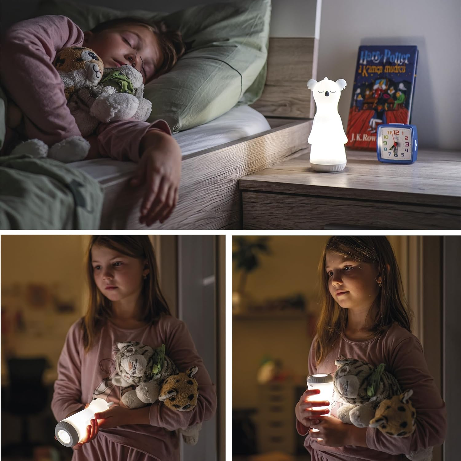 EMOS - Koala Rechargeable Night Light and Torch - Shock-Resistant Children'S Lamp 2In1-4 Light Modes, 2 Light Sources - 1200 Mah Li-Ion, Including USB Charging Cable - Light Blue image number 2