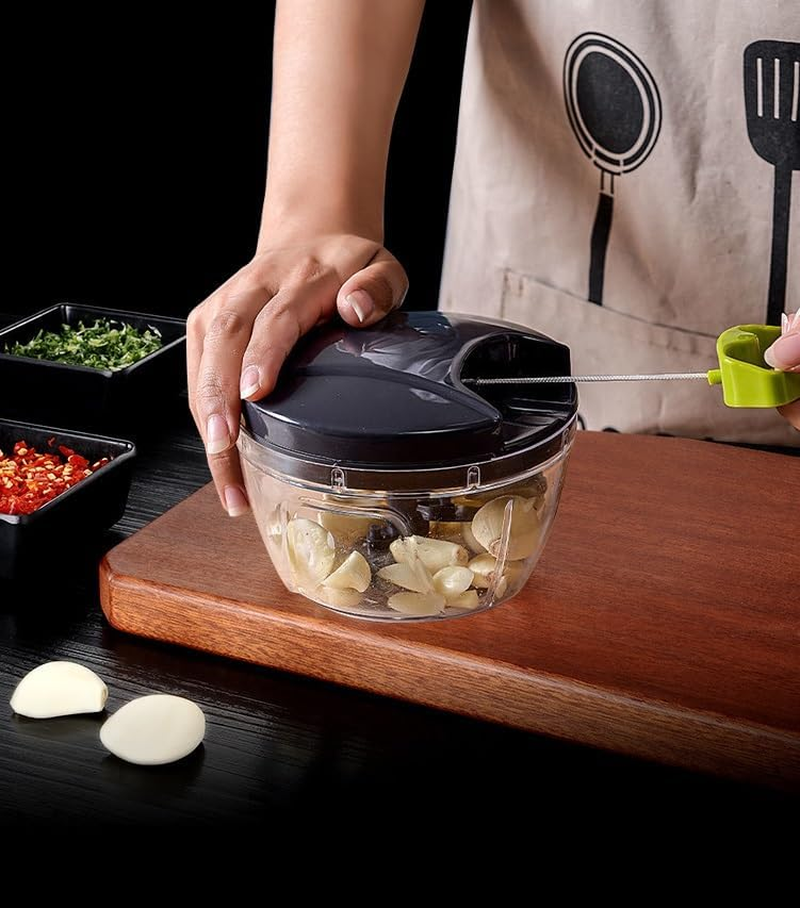 Compact Fast Vegetable Fruit Chopper Cutter Food Onion Veggie Dicer Slicer Kitchen Tool (Grey, One Size)