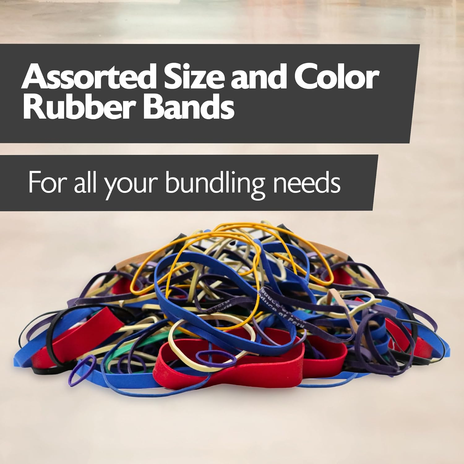 BAZIC 465 Multicolor Rubber Bands for School, Home, or Office (Assorted Dimensions 227G/0.5 Lbs) image number 5
