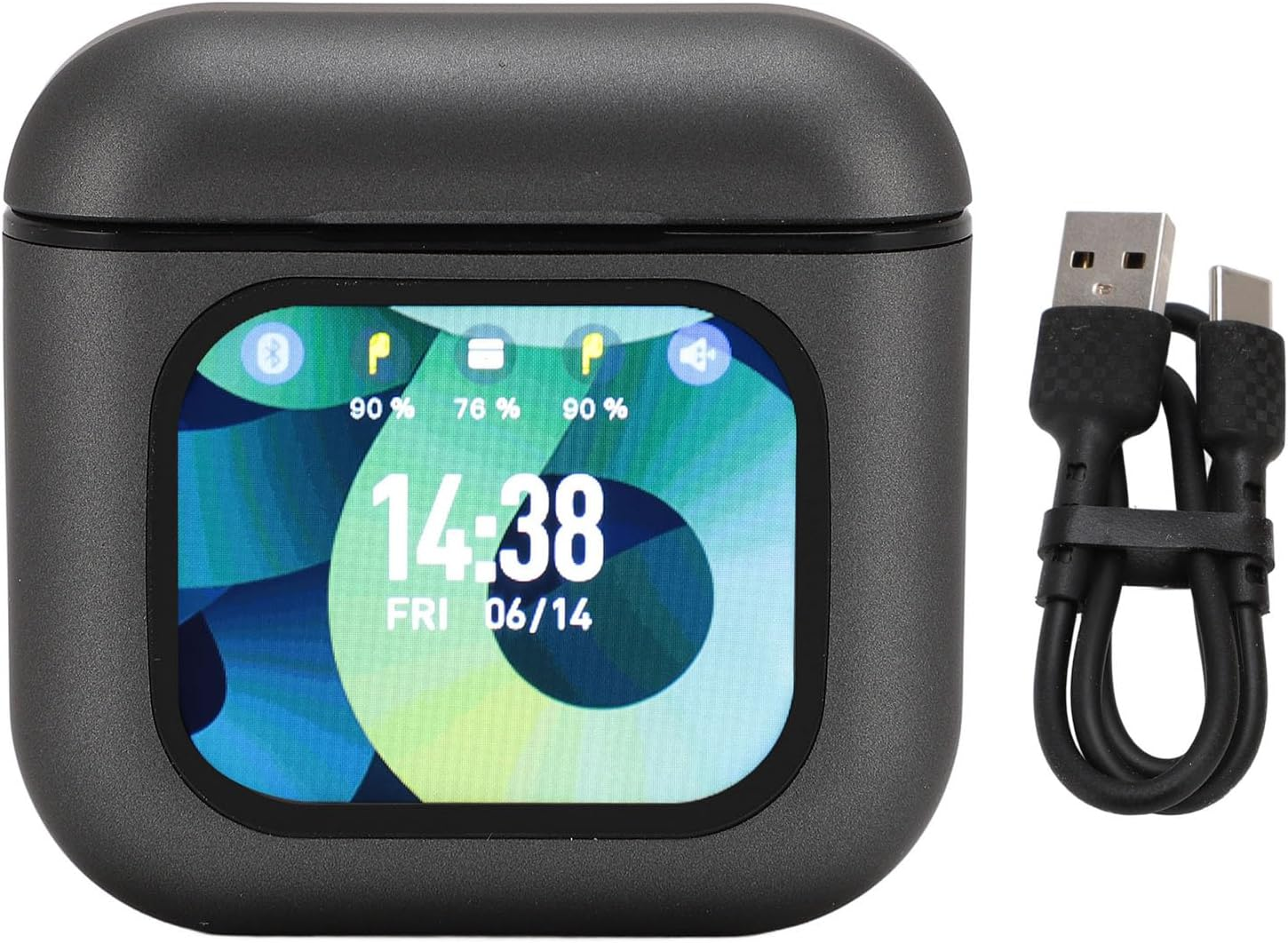 Denash Bluetooth Headphones, In-Ear Headphones, Wireless Earphones with Noise Cancelling and Charging Case, Hifi Stereo Earphones, Sports Headphones (Black) image number 1