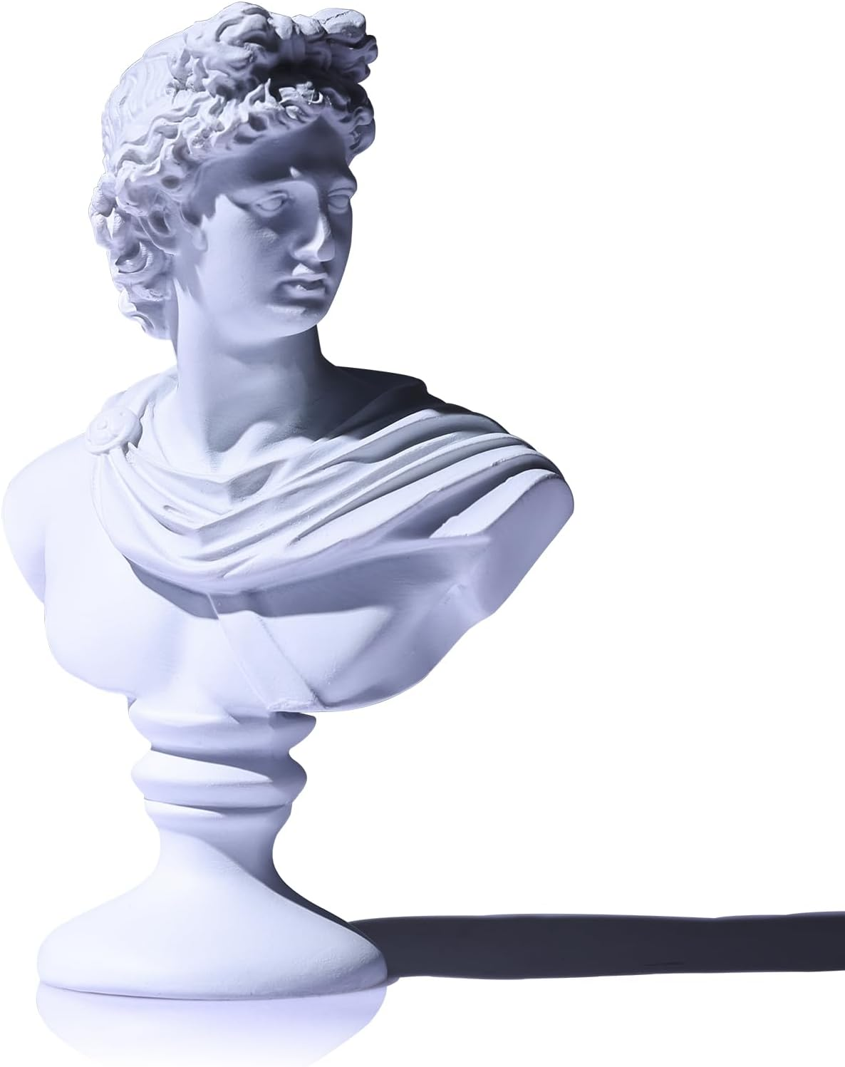 LCCCK 6" H White Apollo Bust Statue Home Decor, Classic Greek Mythology Roman Decor, Shelves David Aesthetic Decor for Small Statues - Dark Academia Bookshelf Room Decor Bust Sculptures