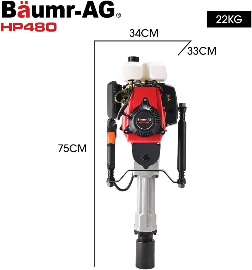 Baumr-Ag HP480 55Cc 4-Stroke Petrol Post Driver, with 2 Piling Socket Sleeves image number 6