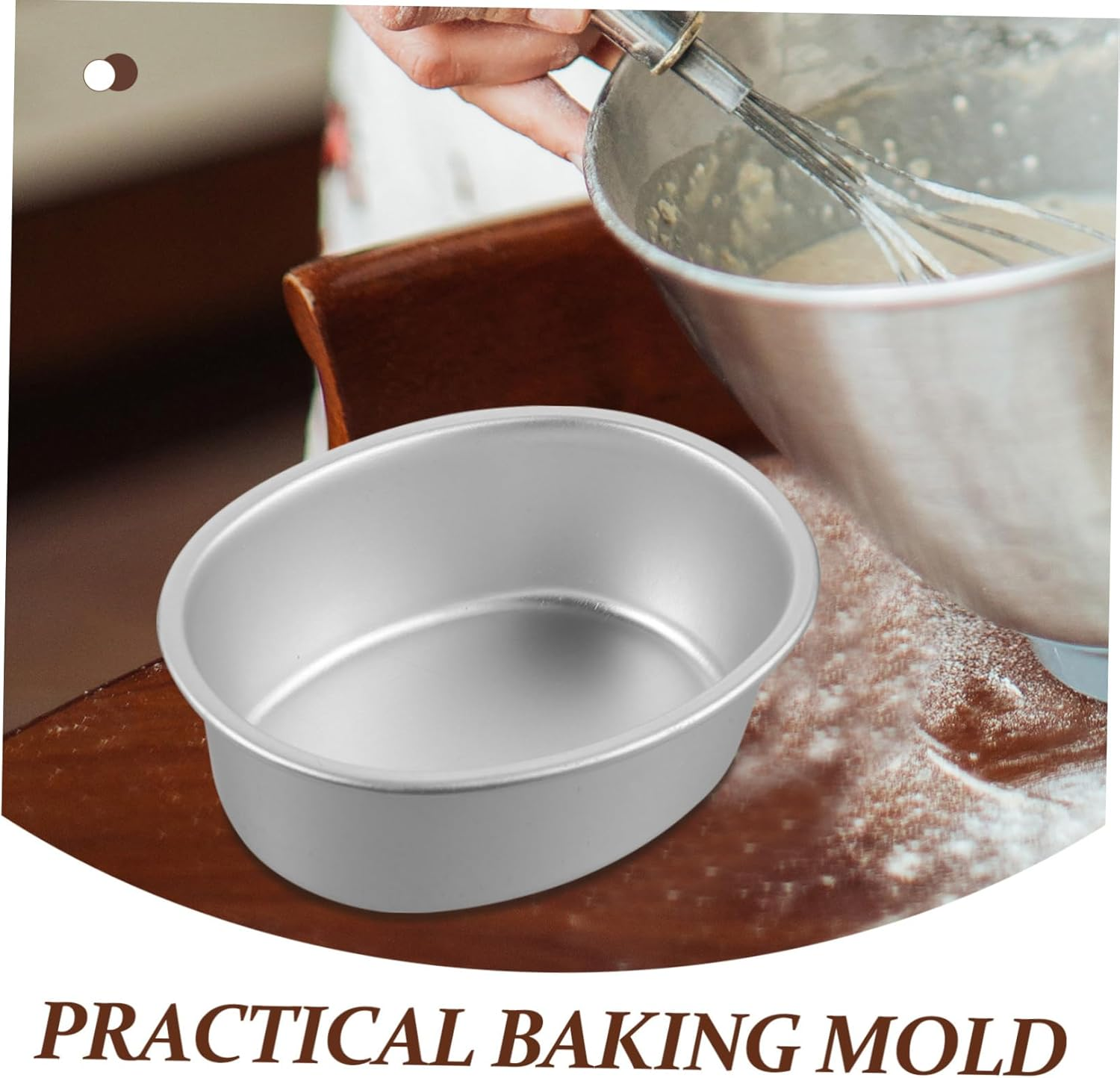 PHENOFICE 4Pcs Aluminum Alloy Cake Pans Non-Stick Baking Molds Oval Metal Cheese Cake Pans Sturdy Bakeware Set for Kitchen Baking image number 6