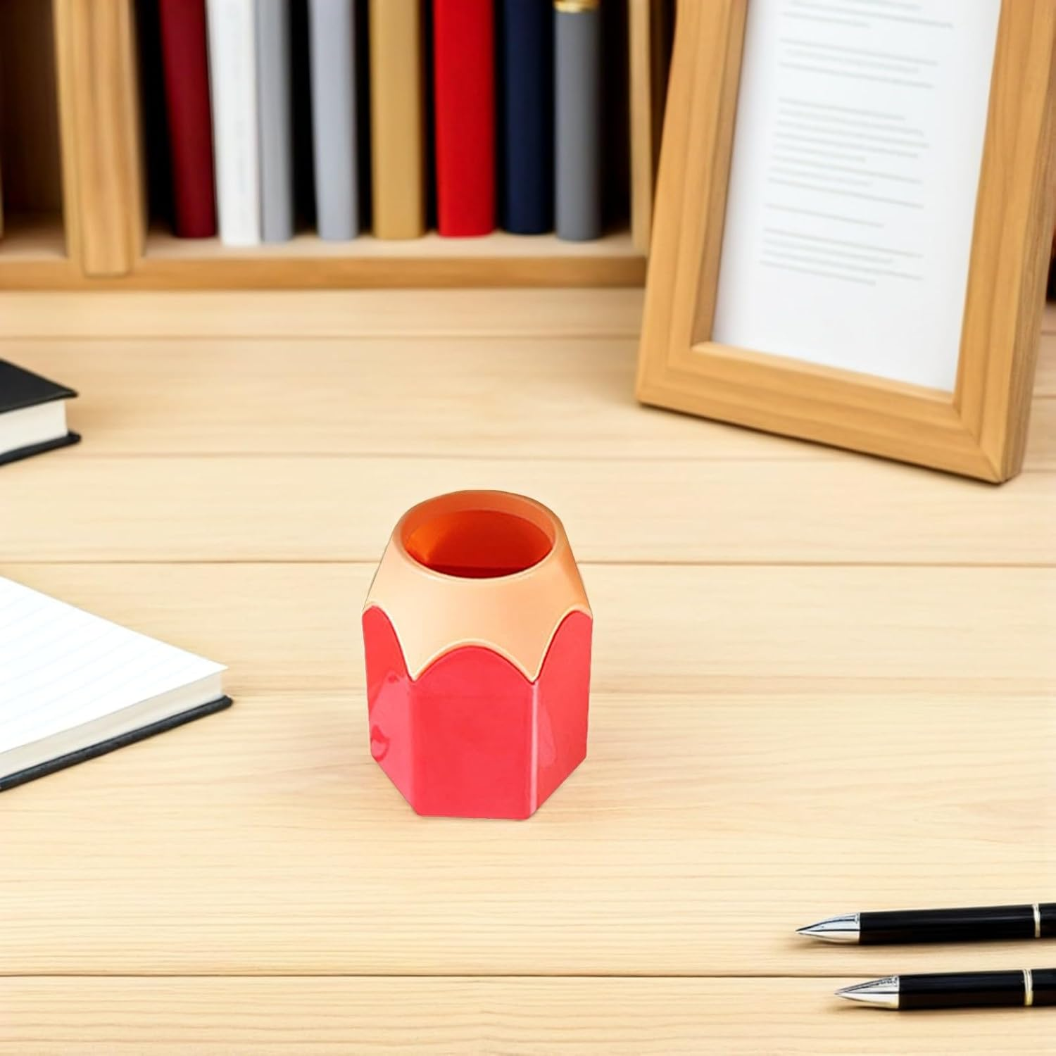 BEBEMOKO 10Pcs Pencil Dispenser and Crayon Holder Set, Classroom and Office Pen Organizer for Desktop Storage, Sturdy Student Stationery Container image number 6