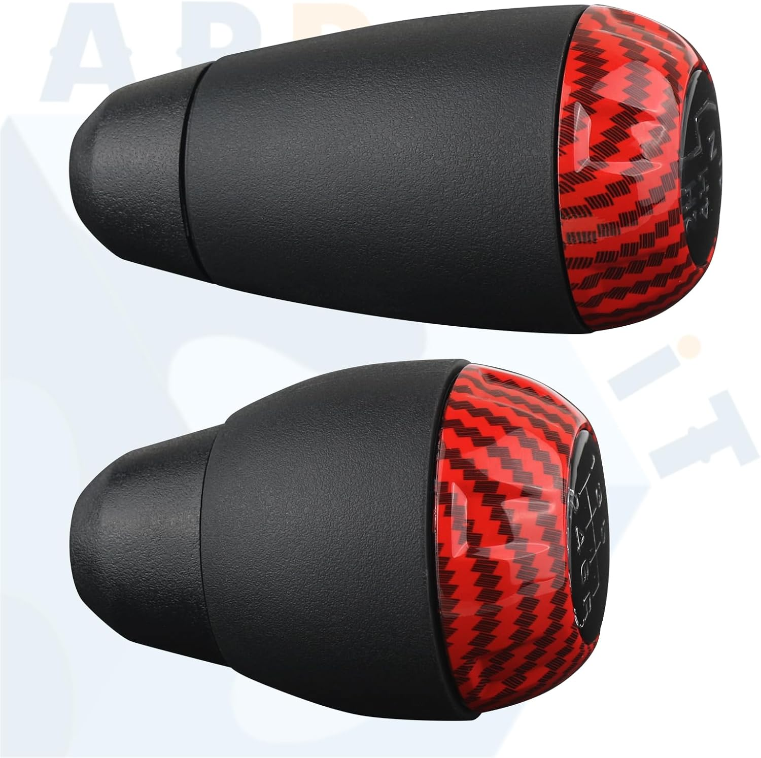 Apperfit Shift Shifter Knob Set (Red Carbon Fiber) for Manual Transmission & 4X4 Transfer Case Compatible with Jeep Wrangler JK 2007 2008 2009 2010 Replaces: 52060485AG image number 1