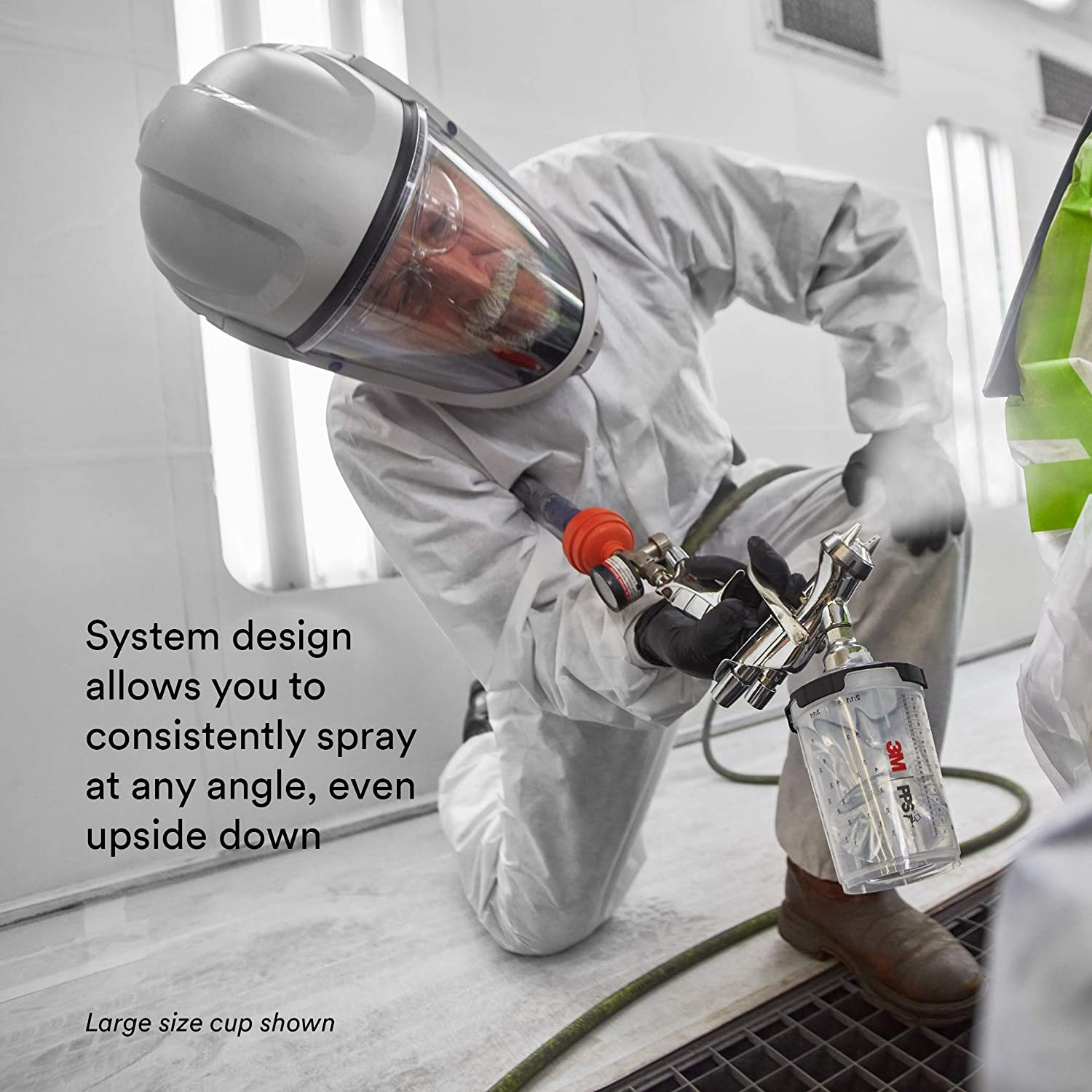 3M PPS 2.0 Spray Gun Cup, Lids and Liners Kit, 26114, Mini, 6 Ounces, 200-Micron Filter, Use for Cars, Furniture, House and More, 1 Paint Cup, 50 Disposable Lids and Liners, 32 Sealing Plugs, White - 3 Oz (Micro) image number 1