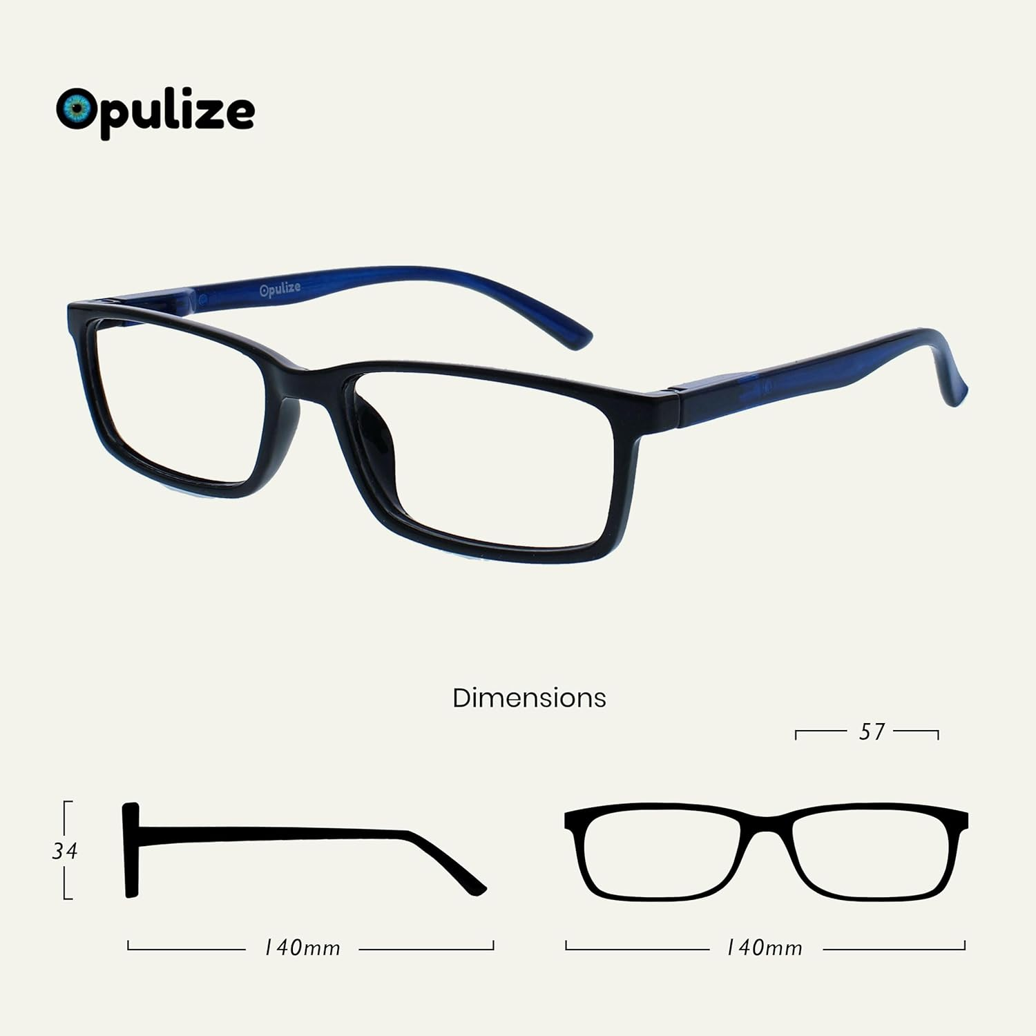 Opulize See Blue Light Blocking Reading Glasses Black Blue Arm Computer Gaming anti Glare Mens Womens B9-1 +1.50 image number 4