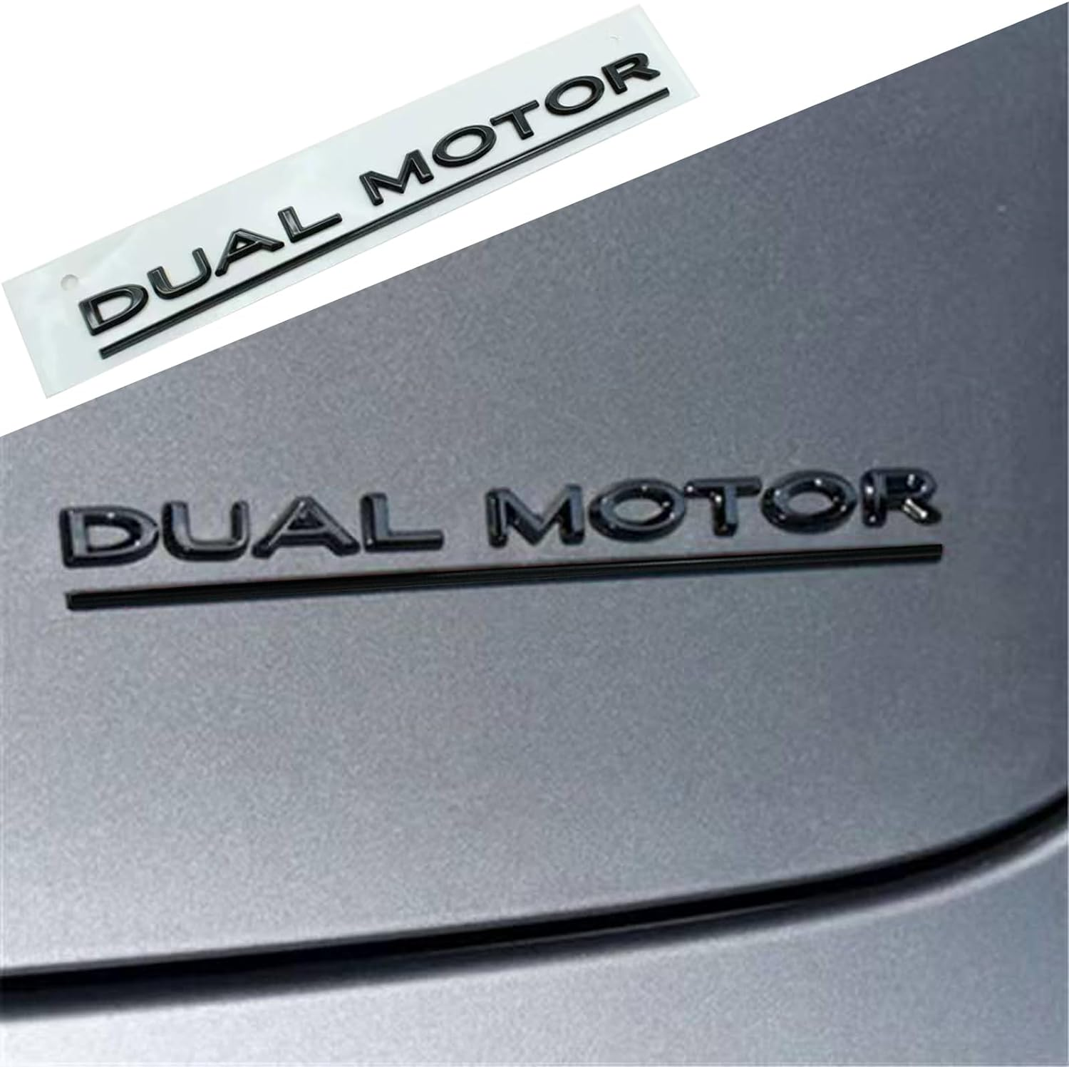 YHCDSEA Model 3 Y Dual Motor Badge Emblem Sticker Plaid Decor Compatible for Tesla Model 3 Y X S Accessories (Matt Black-Black Line)