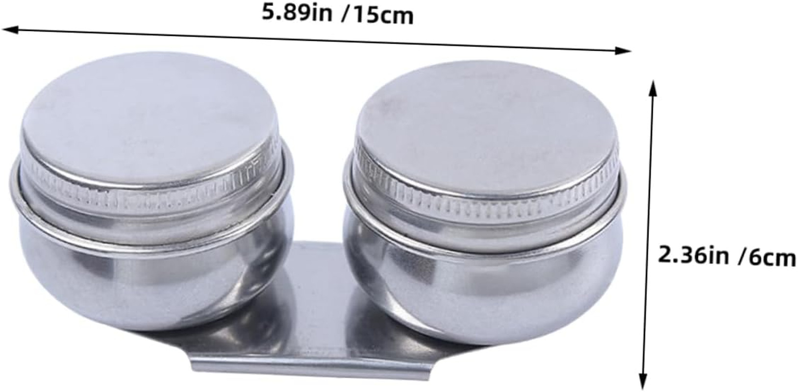 Stainless Steel Oil Painting Double Palette Cups Lid 6Cm Portable Artist Solvent Container Painting Brush Washing Bucket for Acrylic and Oil Paint Supplies image number 5