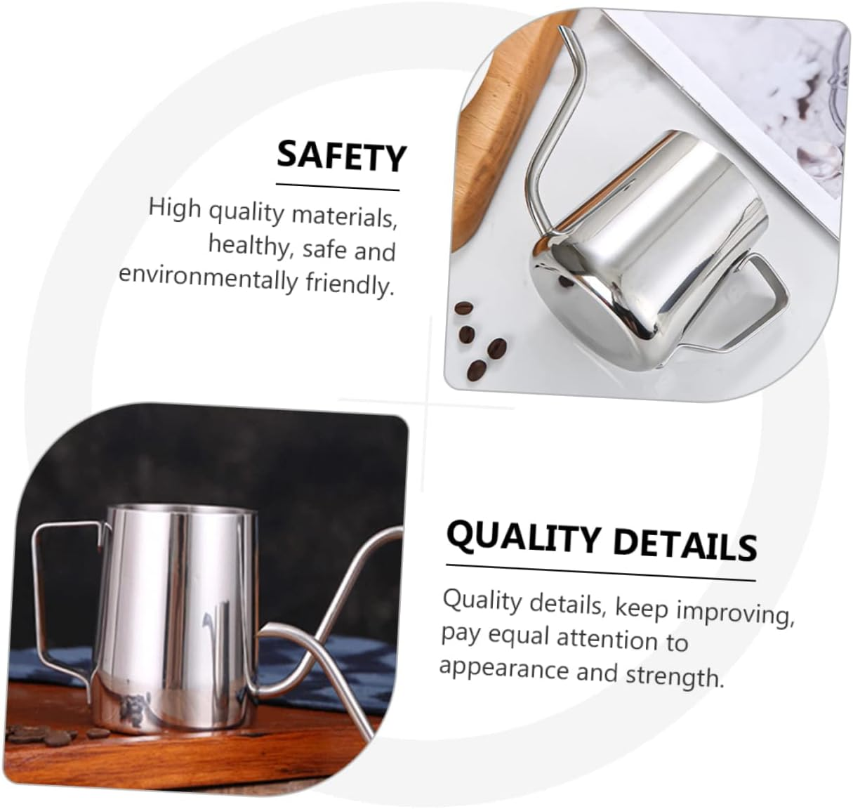 WATIIFUFU Stainless Steel Hand Brew Coffee Maker Pot Espresso Kettle for Home Use for Coffee and Daily Brewing image number 4