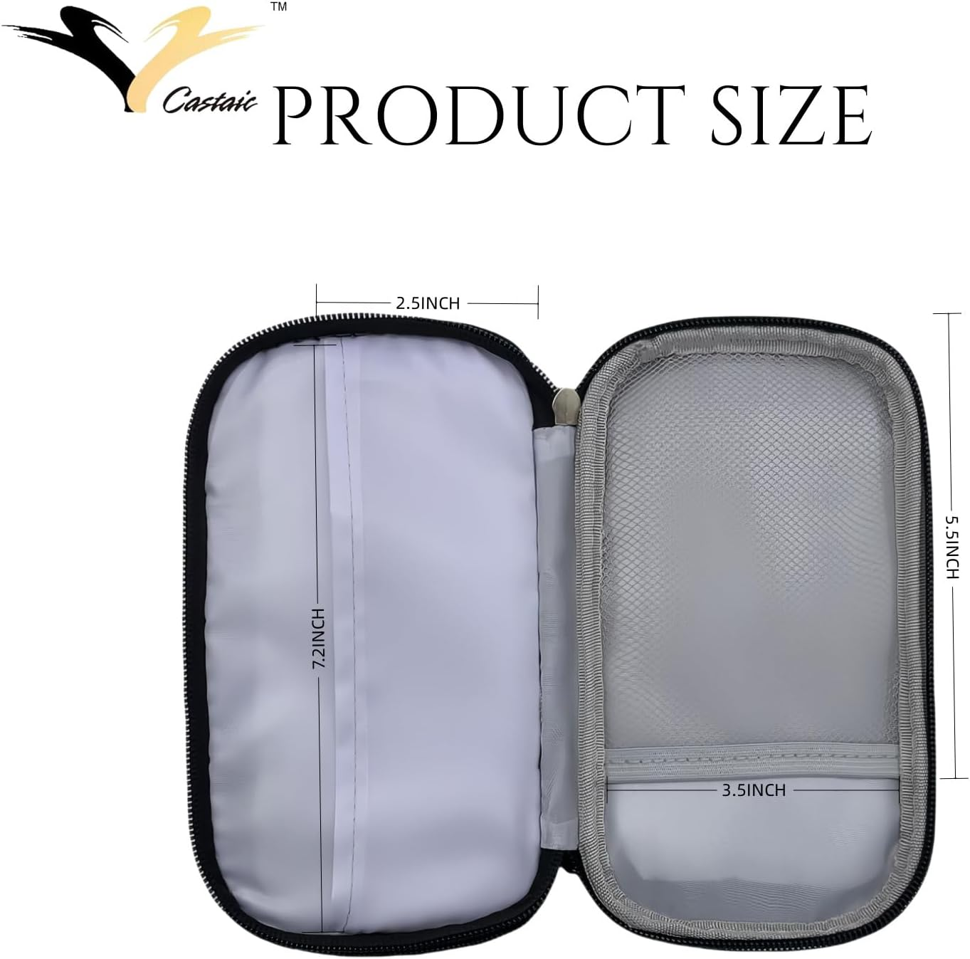 Castaic Travel Accessories Organizer Case Bag,Portable Waterproof Double Layers All-In-One Storage Bag for Cable, Cord, Charger, Phone,Sd Card,Power Adapter (Black) image number 2