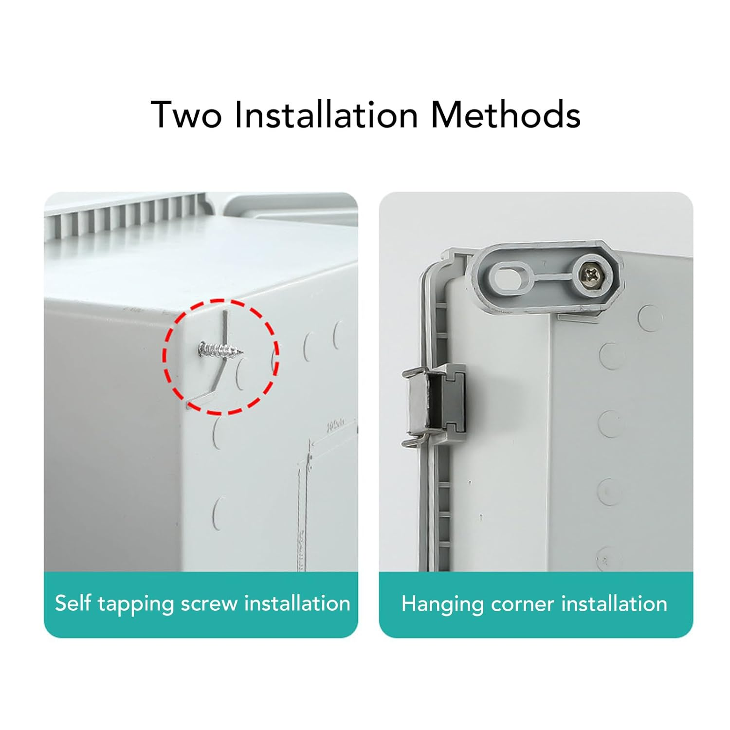 Waterproof Junction Box,Abs Plastic IP67 Enclosure with Stainless Steel Latch, Easy Installation Grid Mounting Plate, for Home Projects image number 4