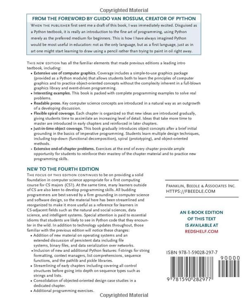 Python Programming: an Introduction to Computer Science, Fourth Edition image number 1