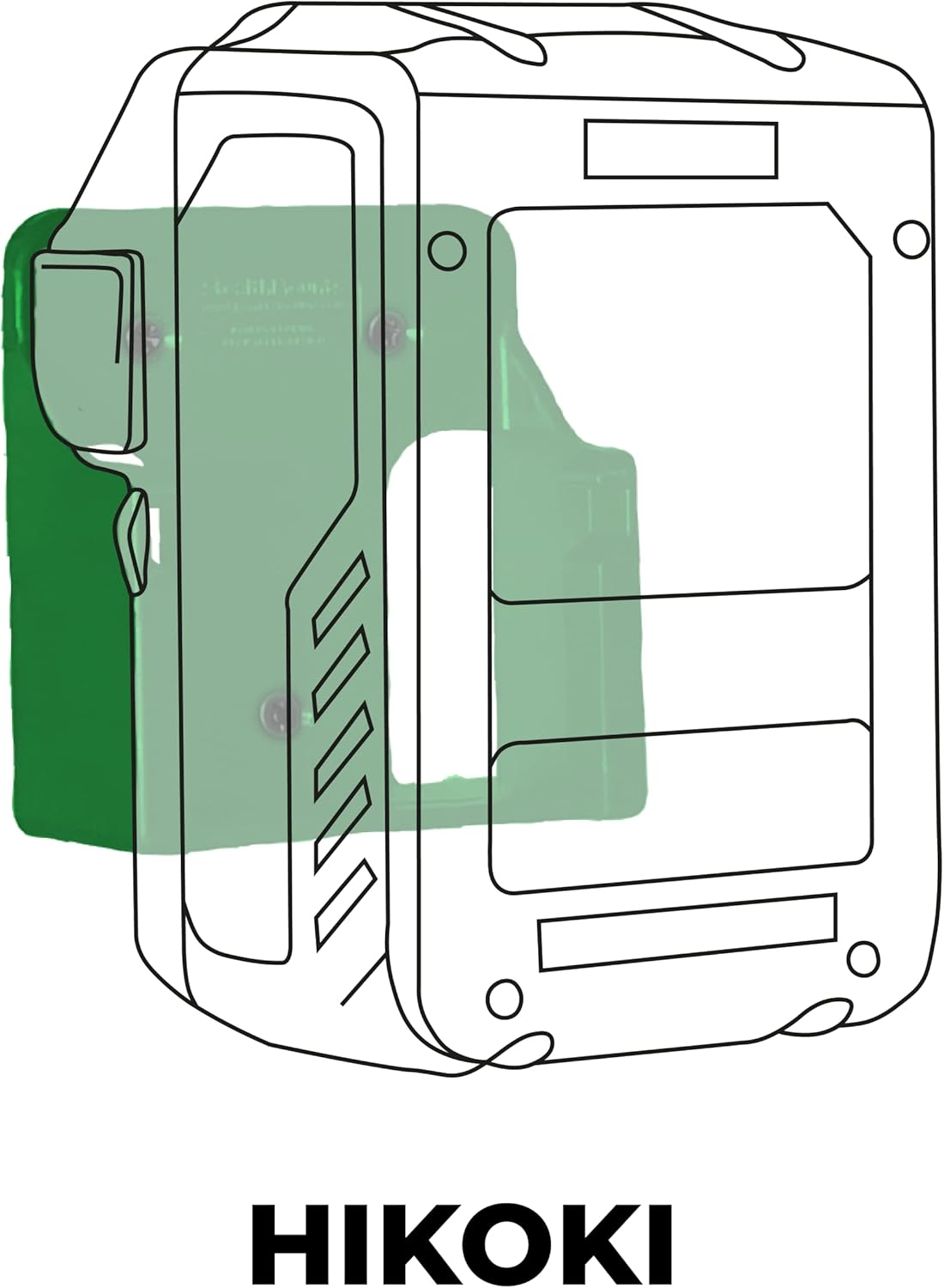 Green Battery Mounts for Hikoki/Metabo Hpt/Hitachi 18V image number 3