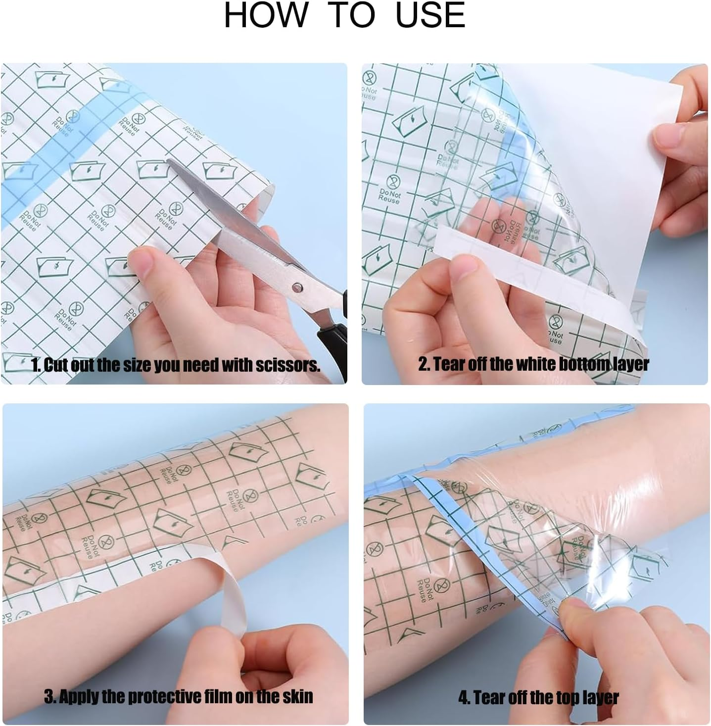 Yuelong Tattoo Aftercare Bandage 10&rdquo; X 2.2 Yd Waterproof Transparent Film, Second Skin Tattoo Cover up Patch Tattoo Protection Film for Artists, Studios & Fast Healing image number 5