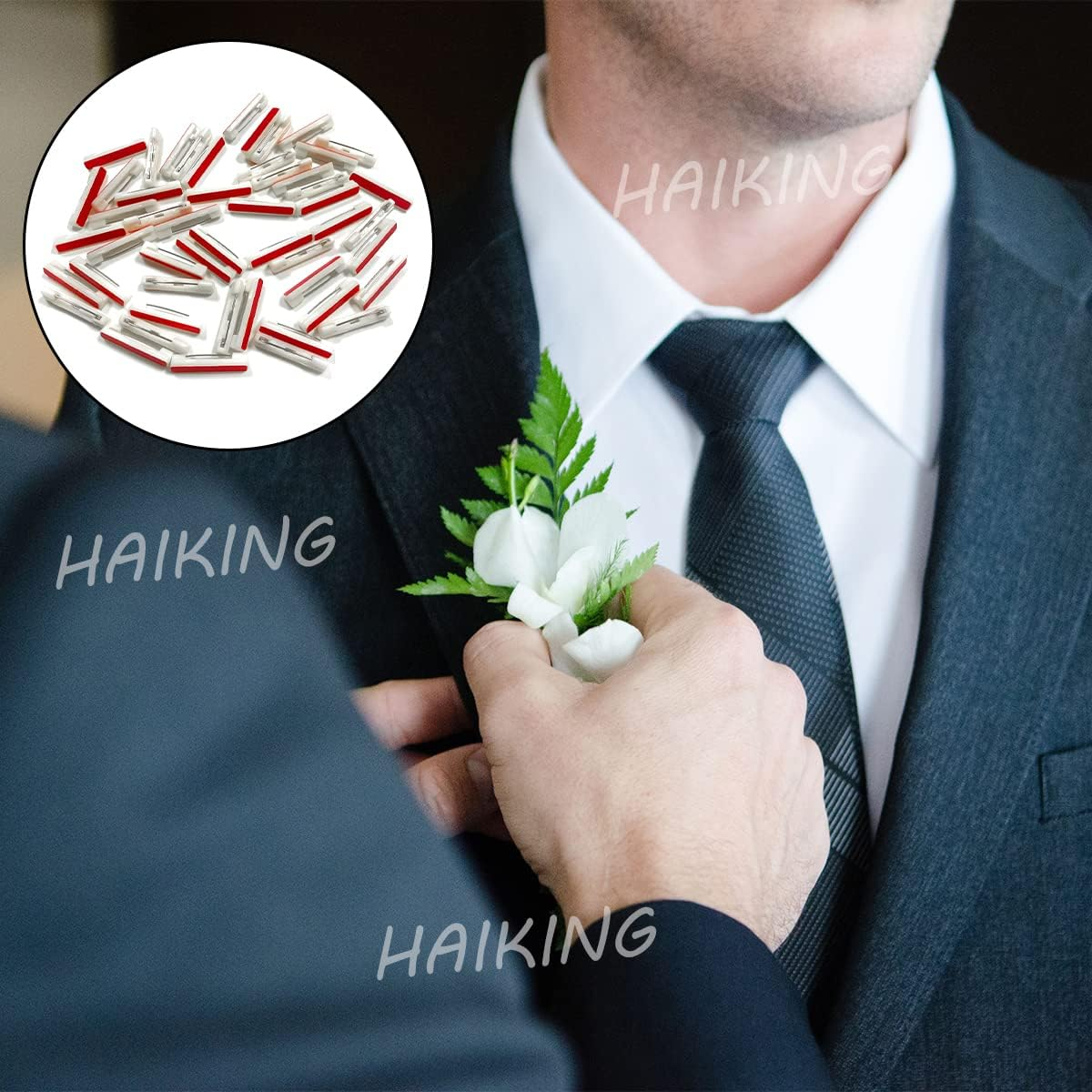 Badge Crafting Pins, 50 Pcs Adhesive Bar Pins for Brooch, Name Tags, ID Badges, Ribbons, Clothes (White) image number 1