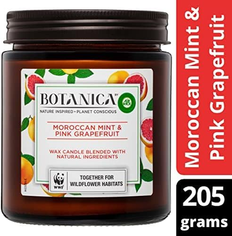 Botanica Scented Candle, Moroccan Mint and Pink Grapefruit, 205G image number 6