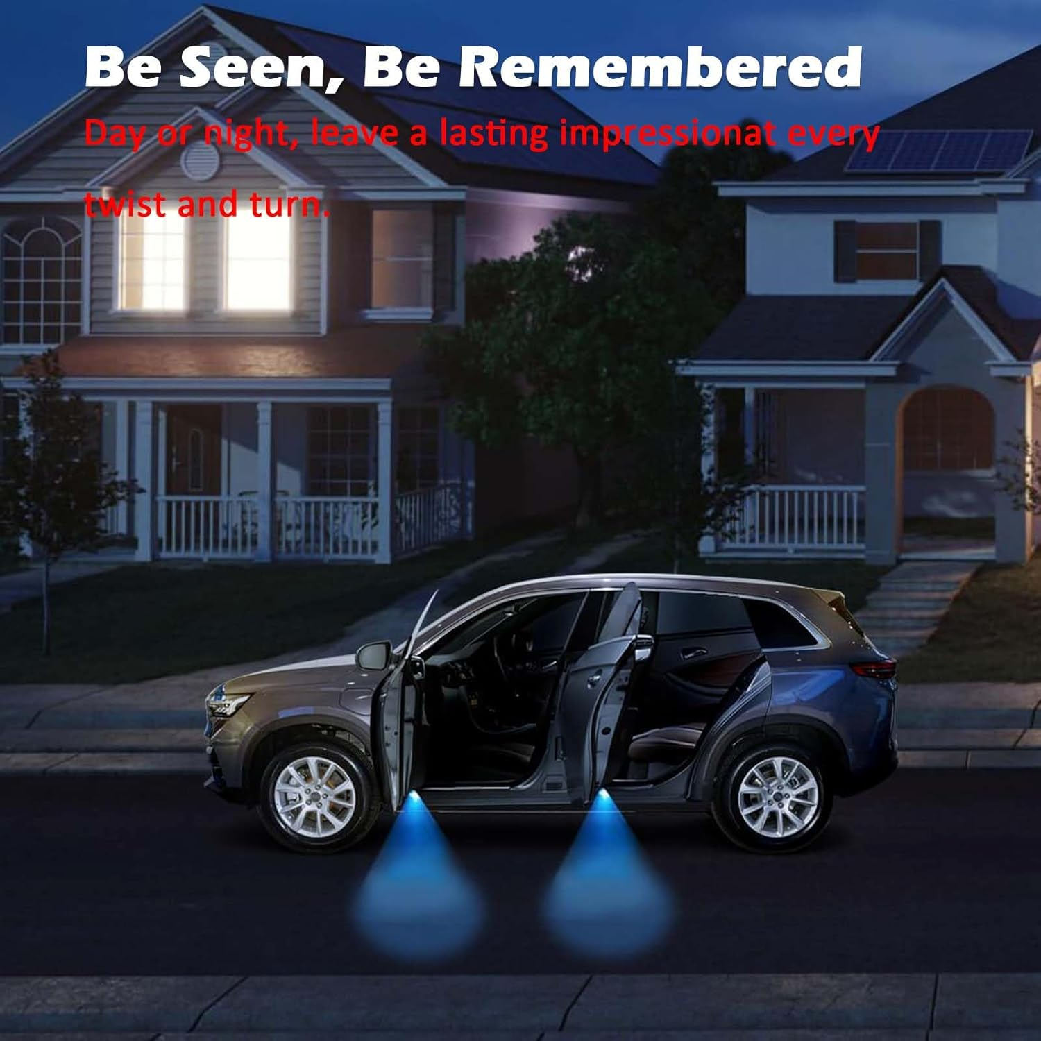 2 Pcs Car Door Lights Logo Projector Puddle Lights Laser Projector Lights Ghost Shadow Welcome Lamp Courtesy Light Compatible with a B C E M GL GLA GLC GLE Class Accessories image number 3