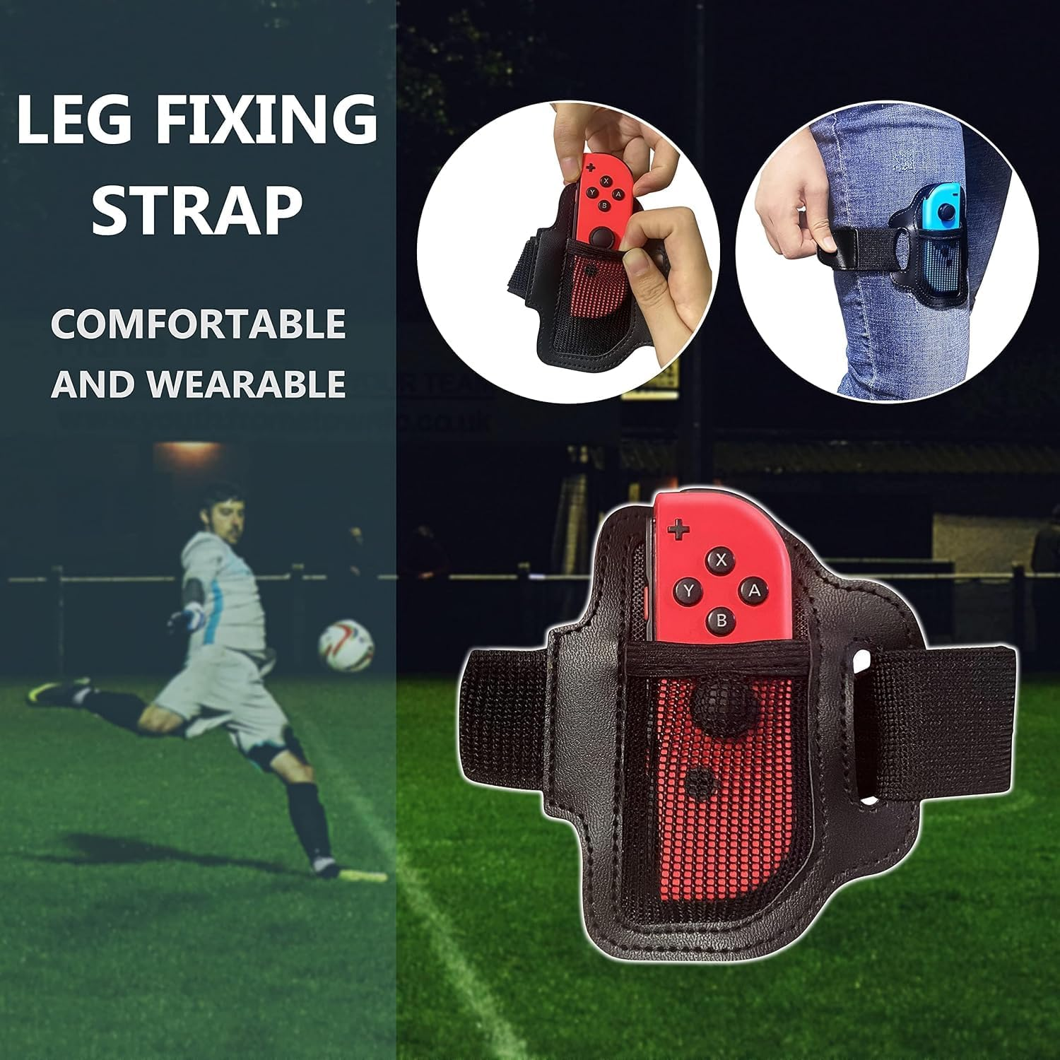 Songholee Leg Strap for Nintendo Switch Sports Play Soccer/For Switch OLED Model Ring Fit Adventure Bundle Leg Fixing Band,Adjustable Adults Elastic Sports Strap for Nintendo Switch Sports9 (2) image number 5