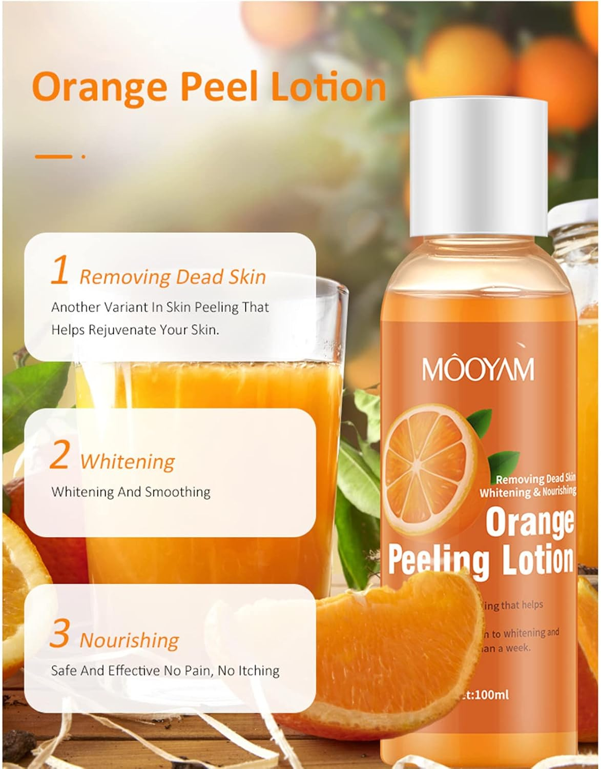 LOUJIN 100Ml Orange Peeling Lotion Peeling Oil Body Lotion Gentle Exfoliating Gel Remove Dead Skin Whitening Nourishing image number 5