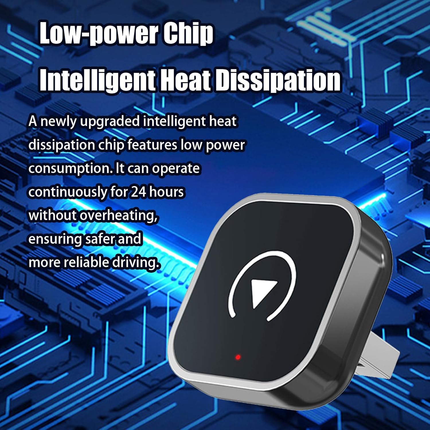 Car Wireless Carplay Adapter, Mini Android Auto Wireless Adapter, Carplay Wireless Adapter，Suitable for Converting OEM Wired to Wireless,Iphone 6+, Android 11+ Mini Car Player Adapter (Silver-White) image number 4