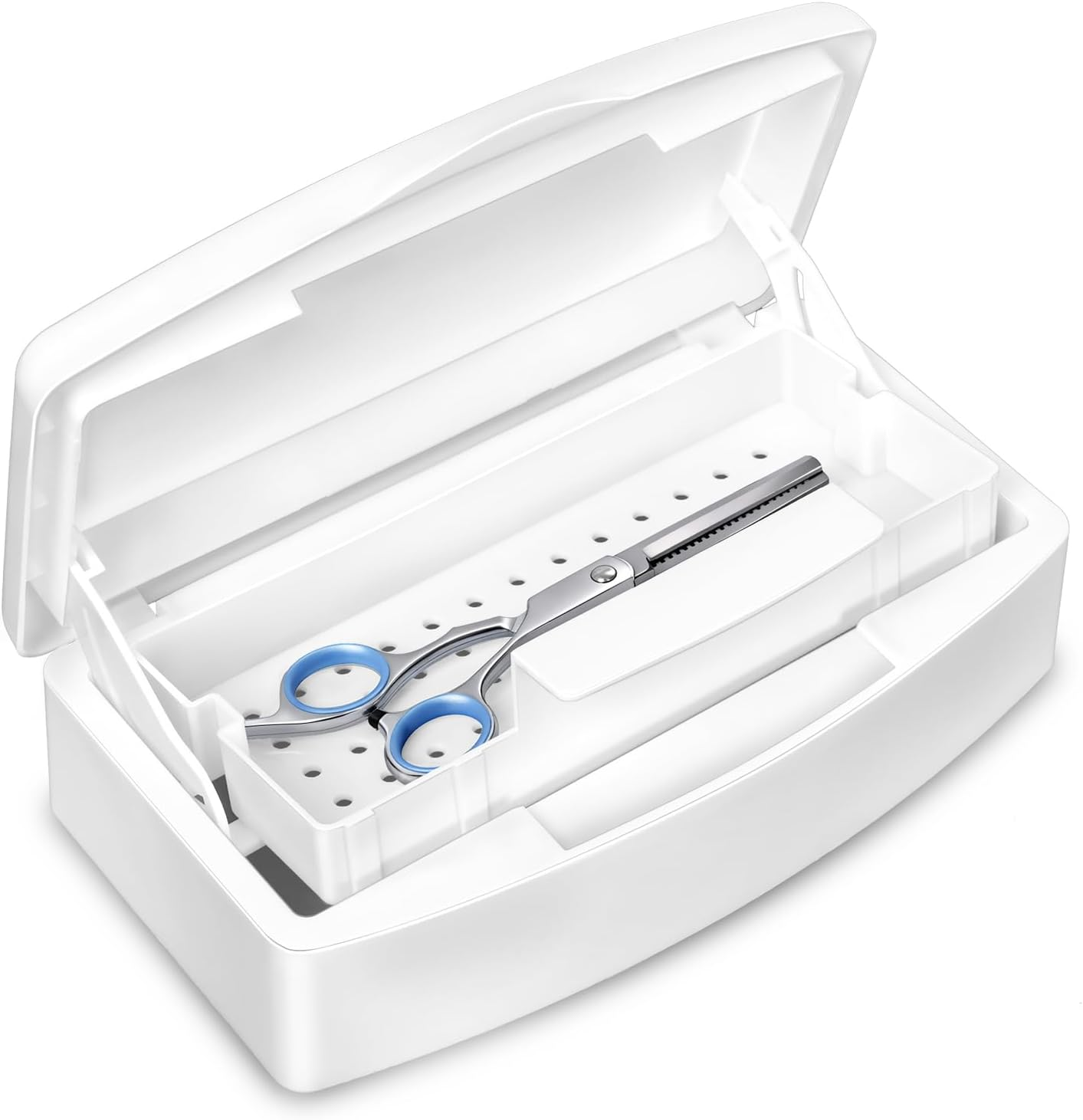 Nail Tool Sterilizer Box,Plastic Sterilizing Tray,The Disinfection Box for Nail Art Tools Is Applicable to Nail Art Tools, Tweezers, Hair Salons, Spas and Manicure Equipment-Black