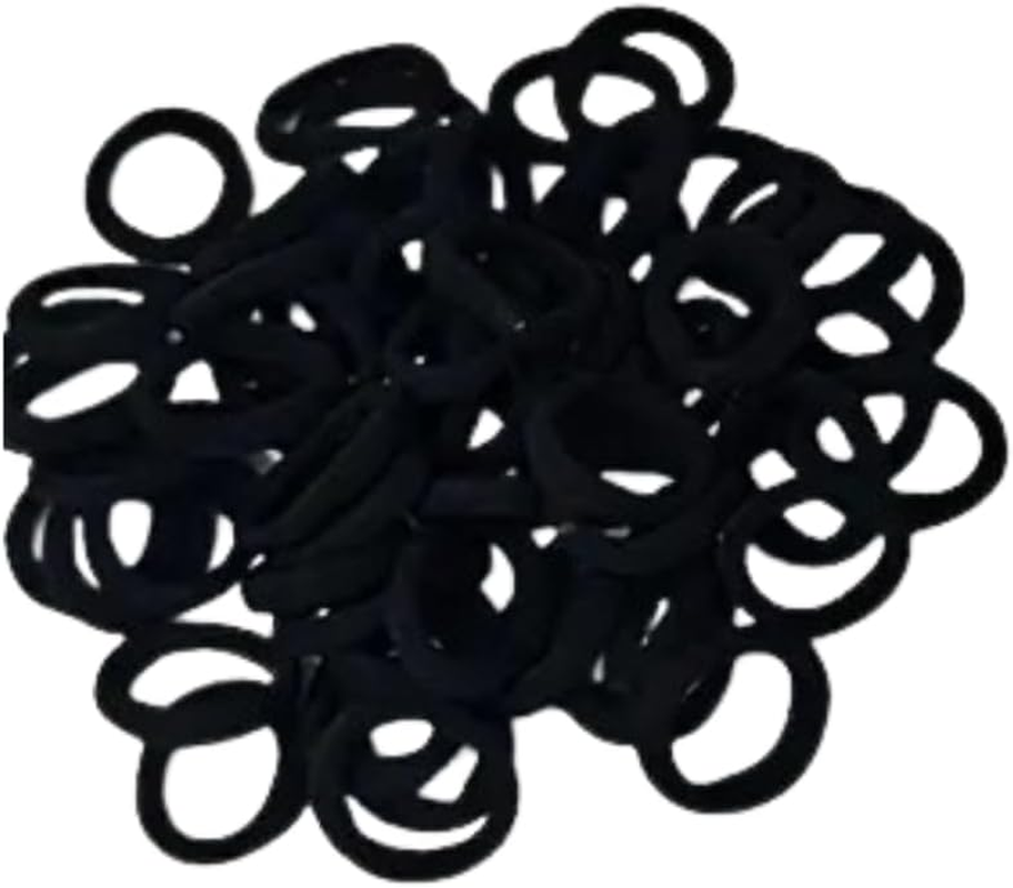 Mini Black Hair Ties, Small Elastic Bands for Hair Styling, 100 Pack image number 3
